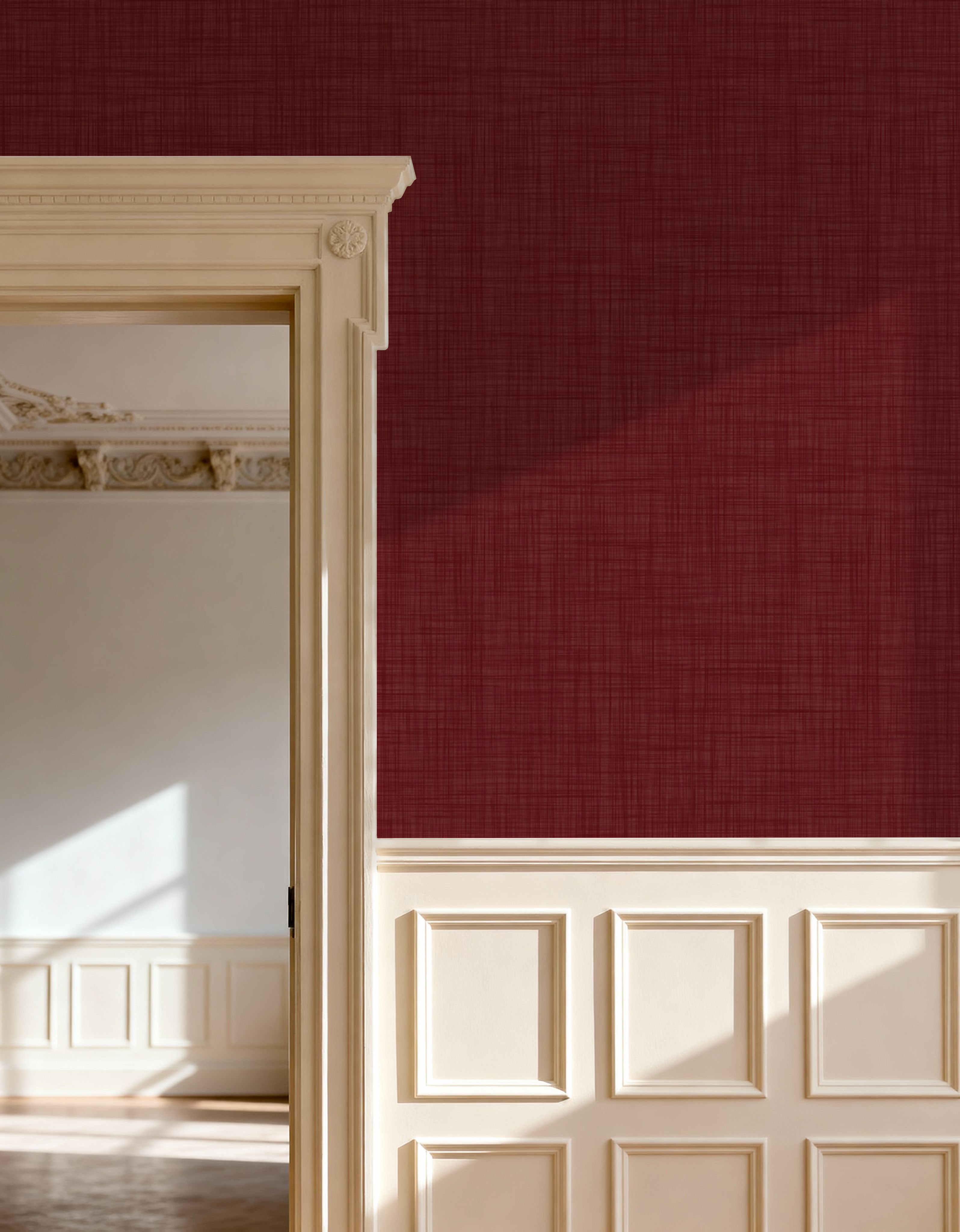 Mottled Linen Effect, Tomato Red