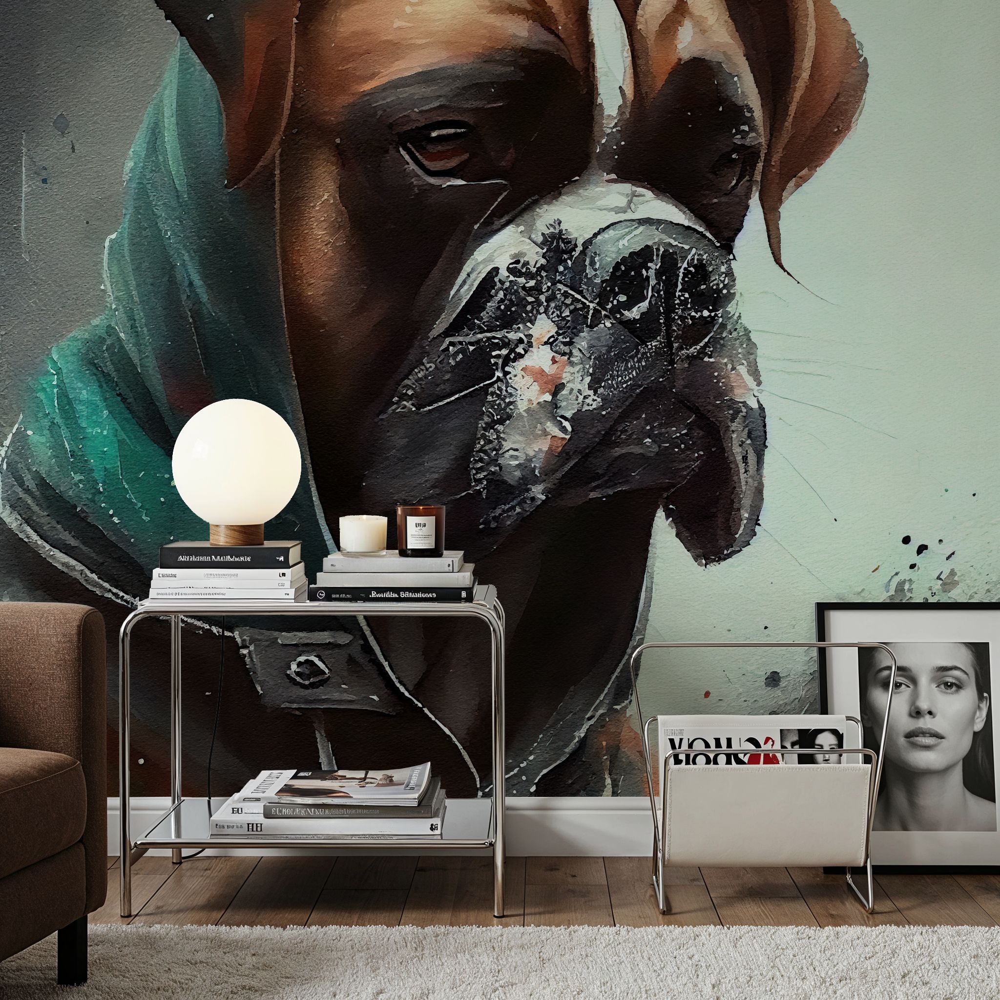 Watercolor Boxer Dog