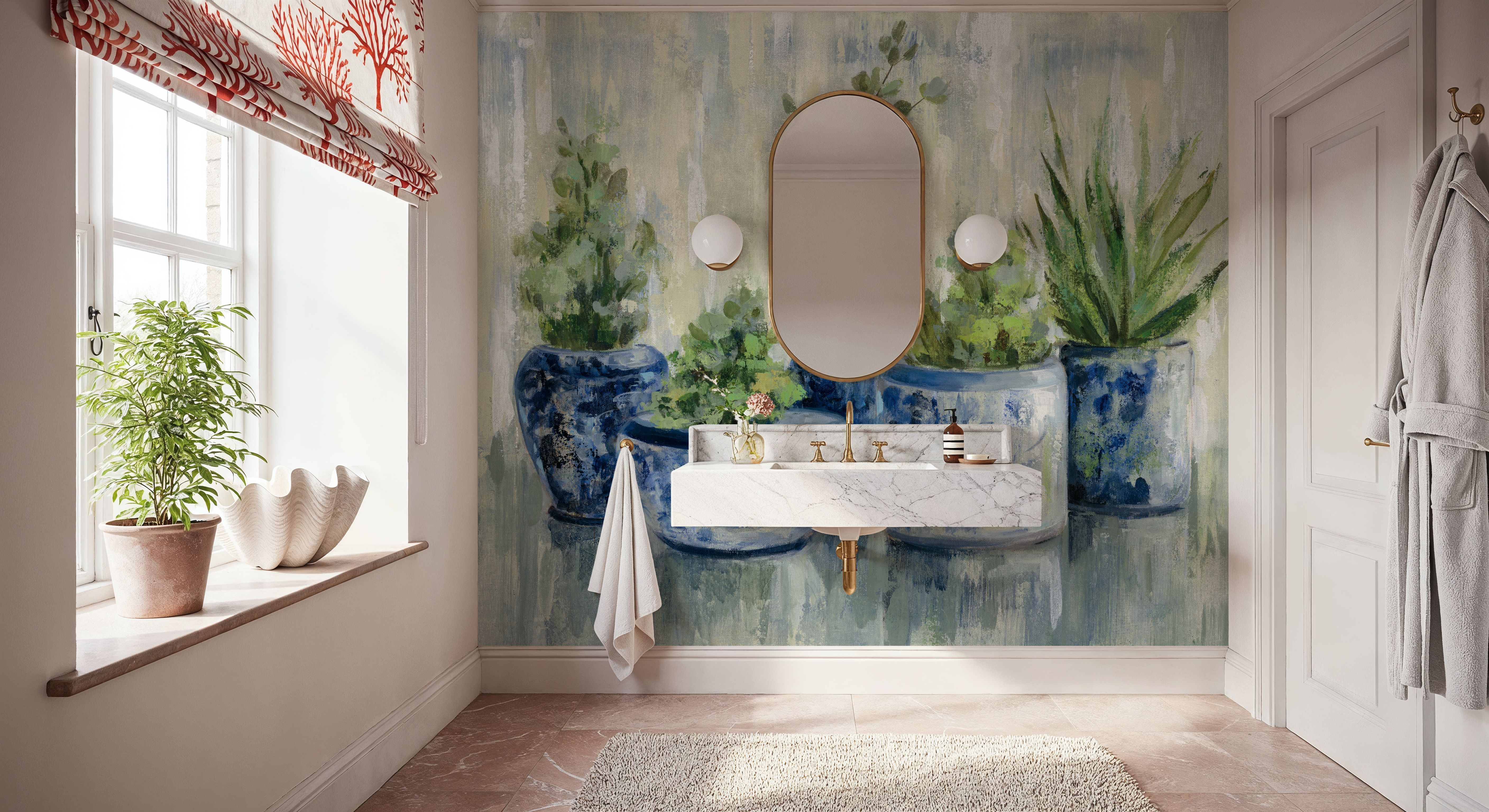 Chinoiserie Plants, Wallpaper