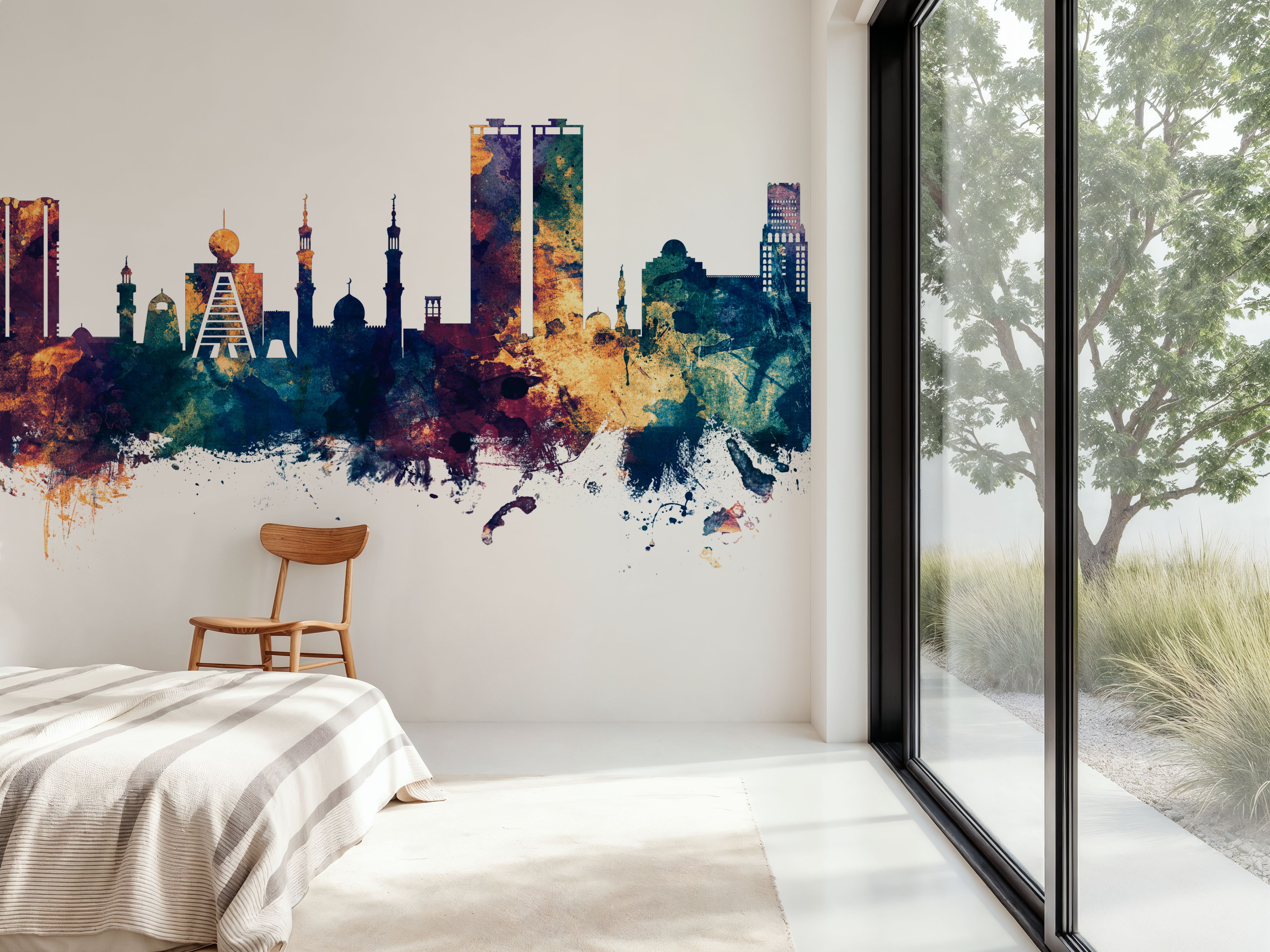 Ras Al Khaimah Skyline Blue & Bronze