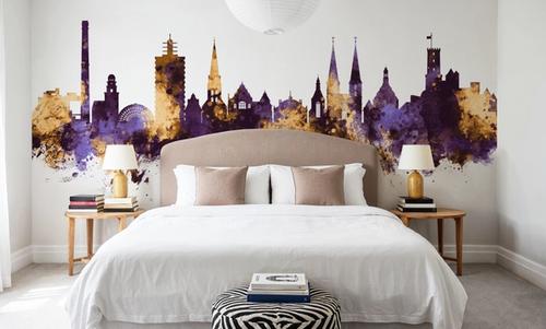 Bielefeld Germany Skyline Purple & Gold
