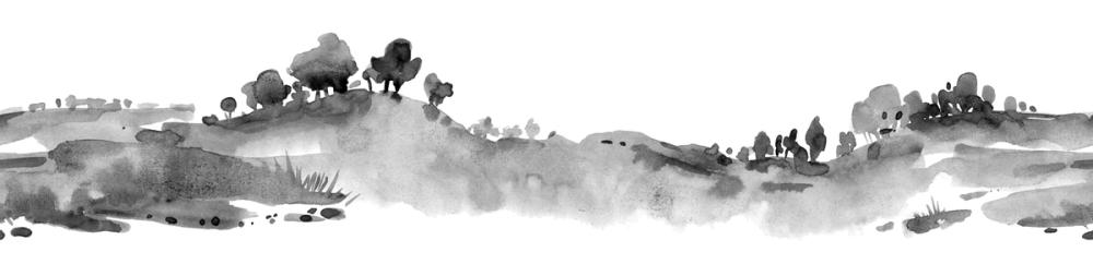 Tranquil Hillside, Grey