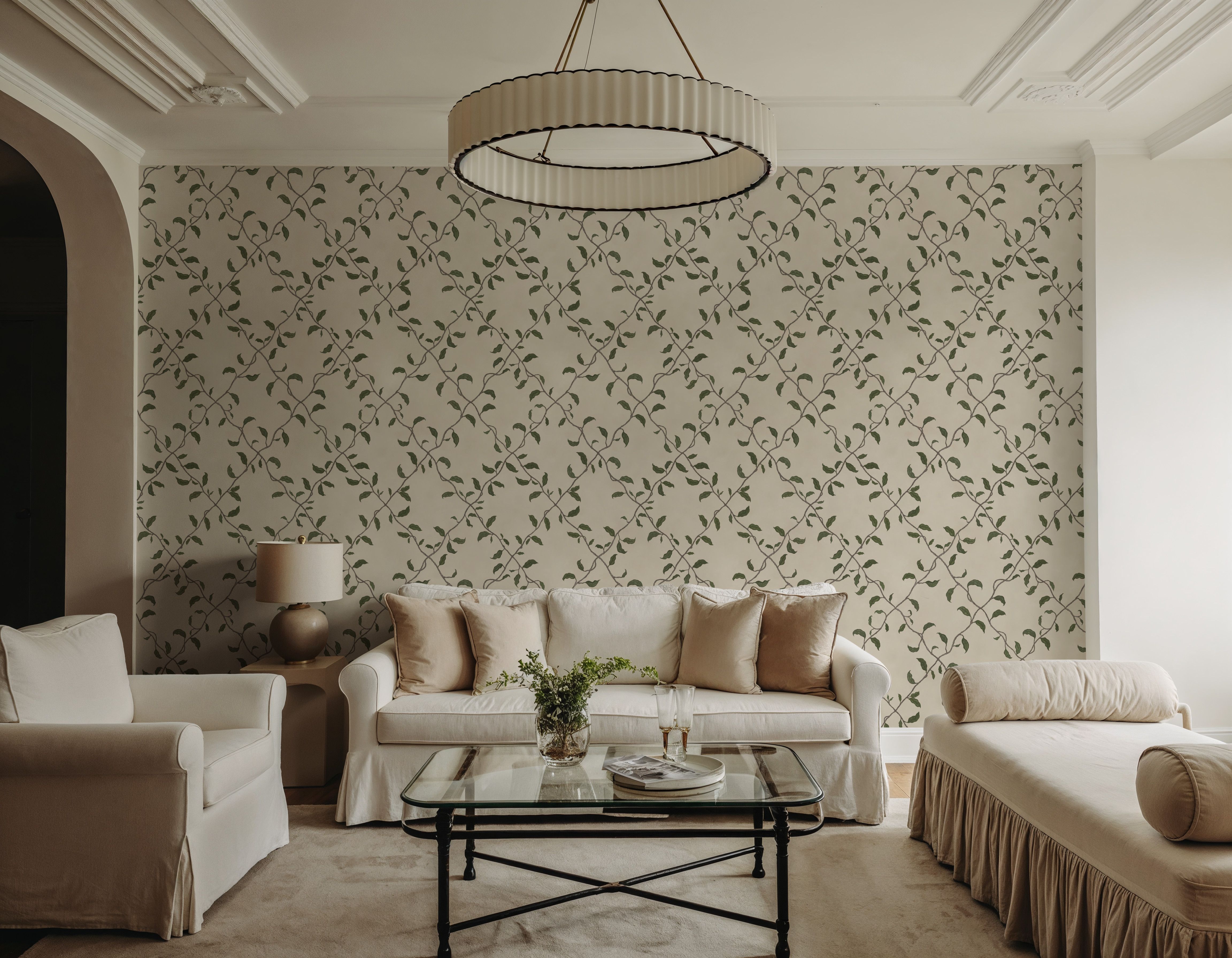 Emerald Trellis, Light Beige