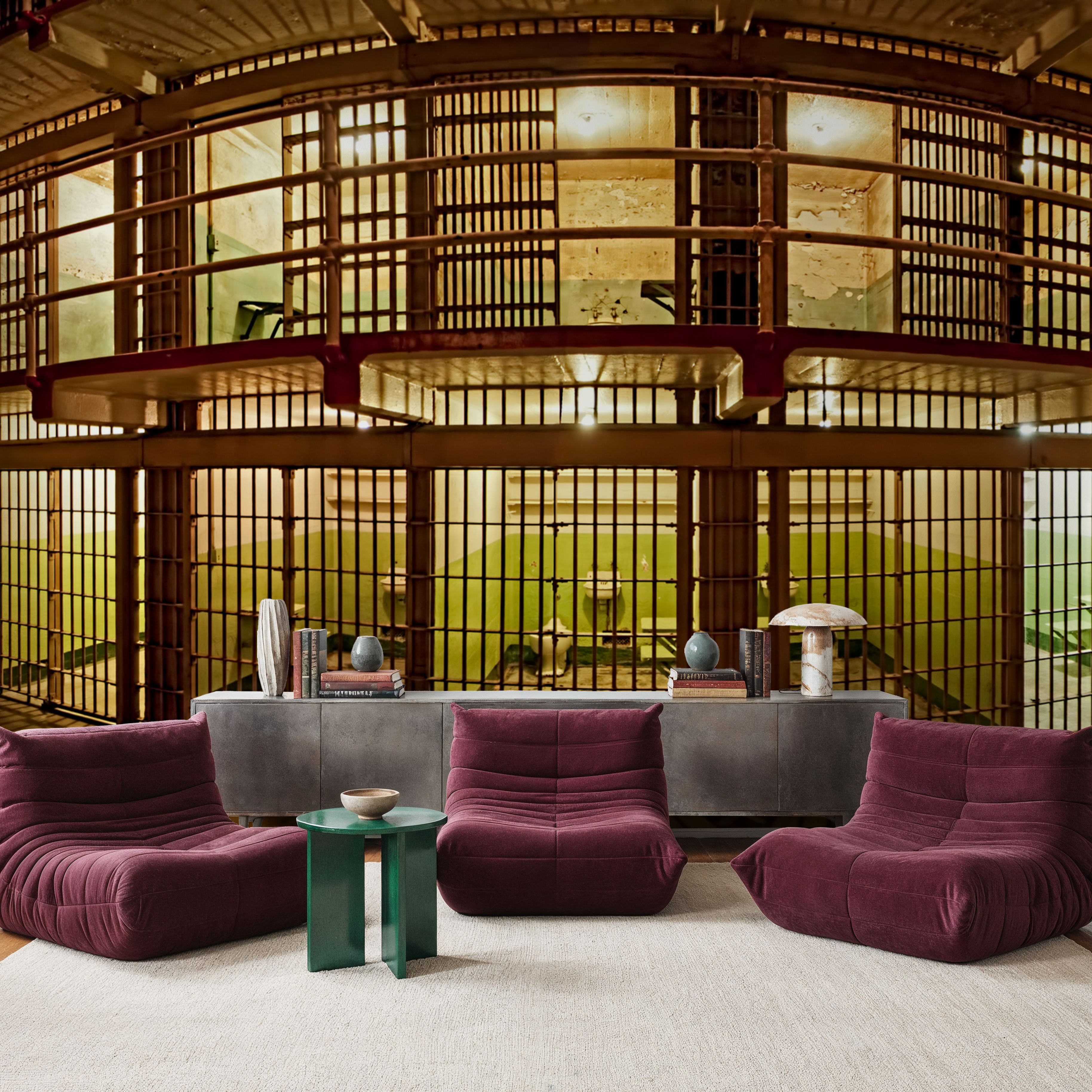 Wall Mural - Prison Break - Architecture mural wallpaper - Yellow - Bedroom - Wallism US - Premium, Textured or Peel & Stick