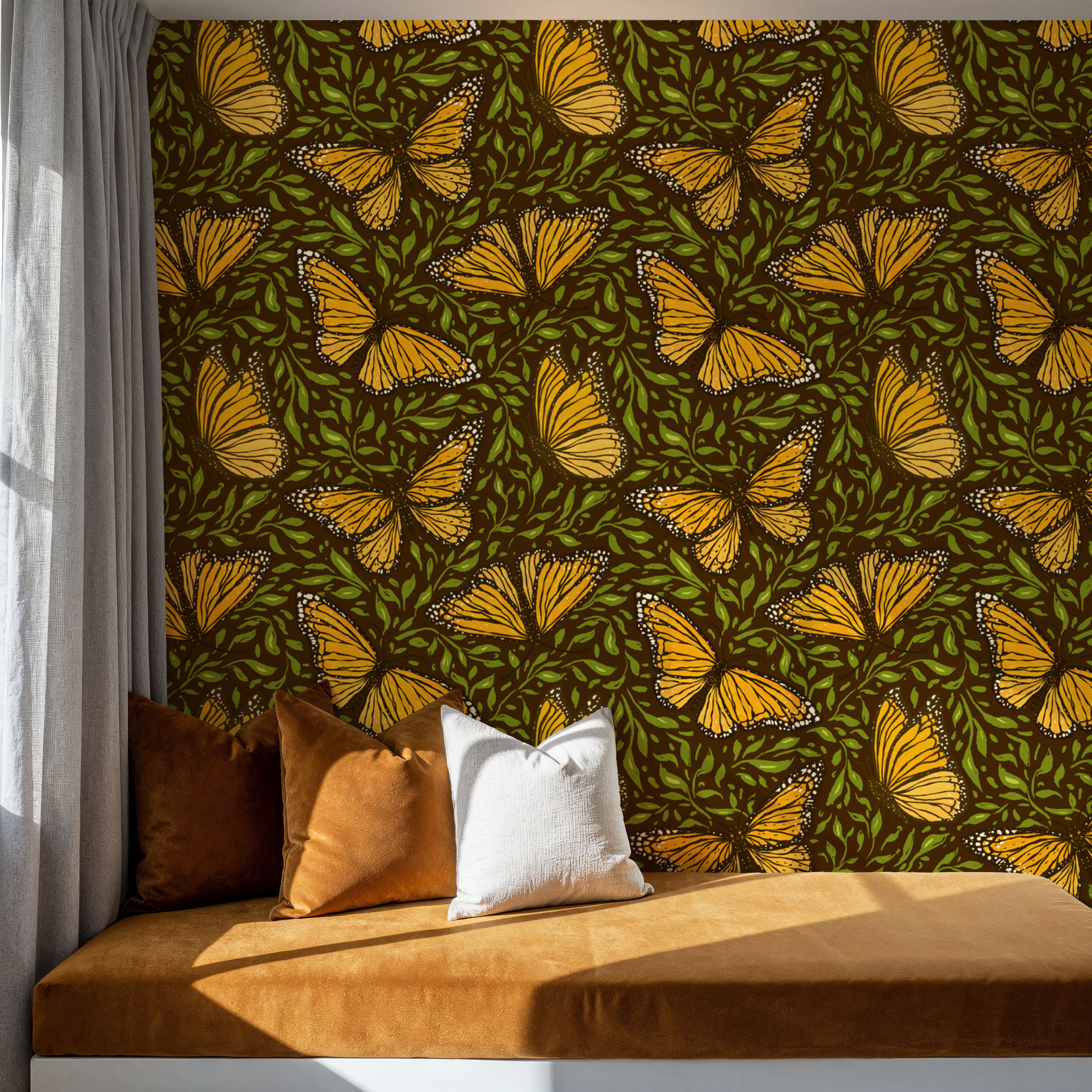 Papillion I, Chocolate & Green