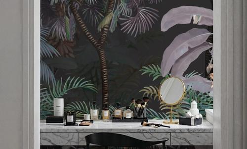 Tropical Forest Strolls Dark Green