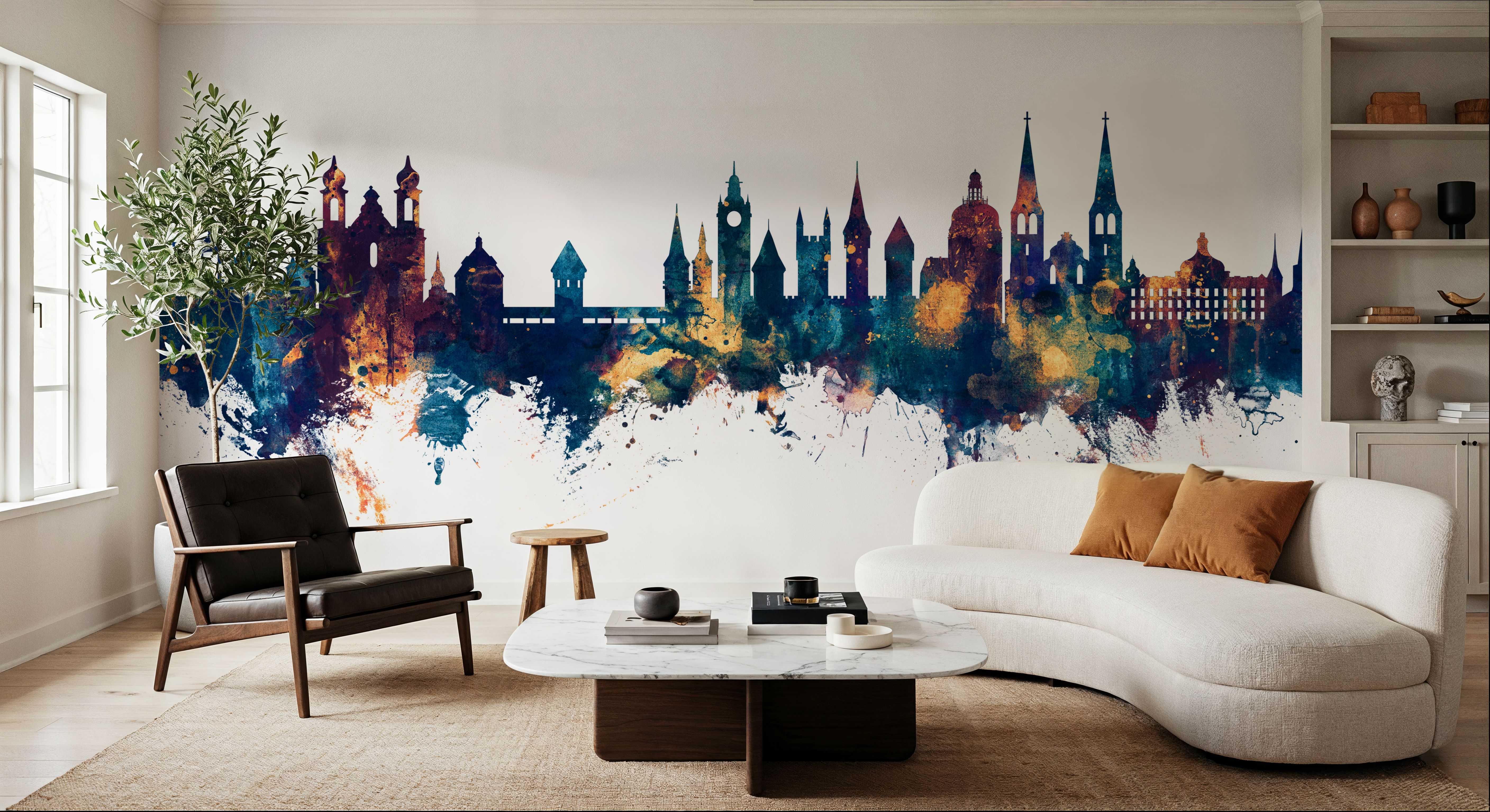 Lucerne Switzerland Luzern Skyline Blue & Bronze