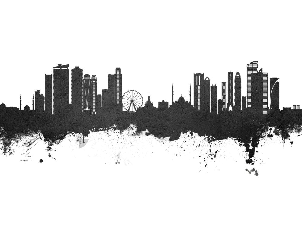 Sharjah Skyline Black & White