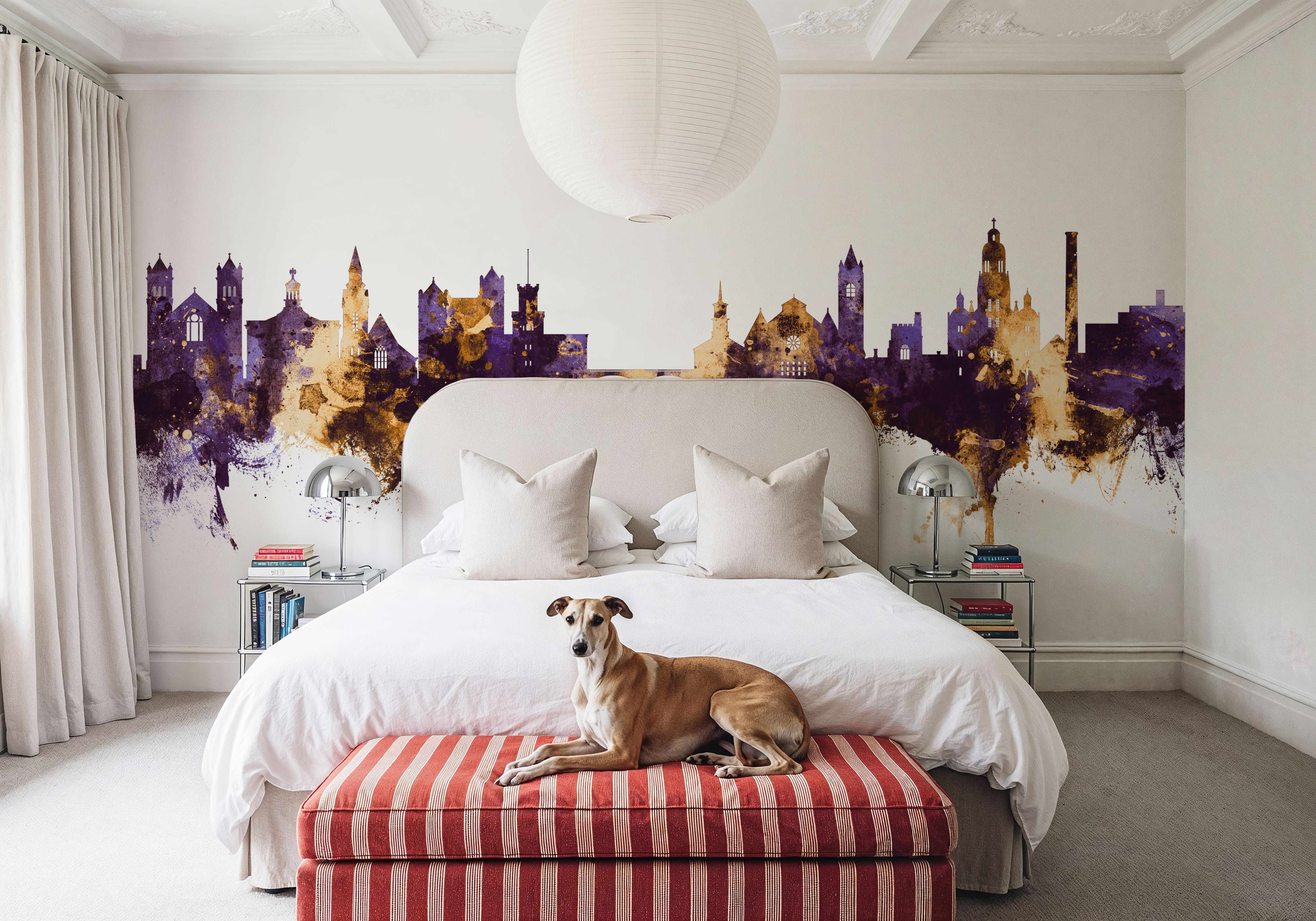 Nashua New Hampshire Skyline Purple & Gold