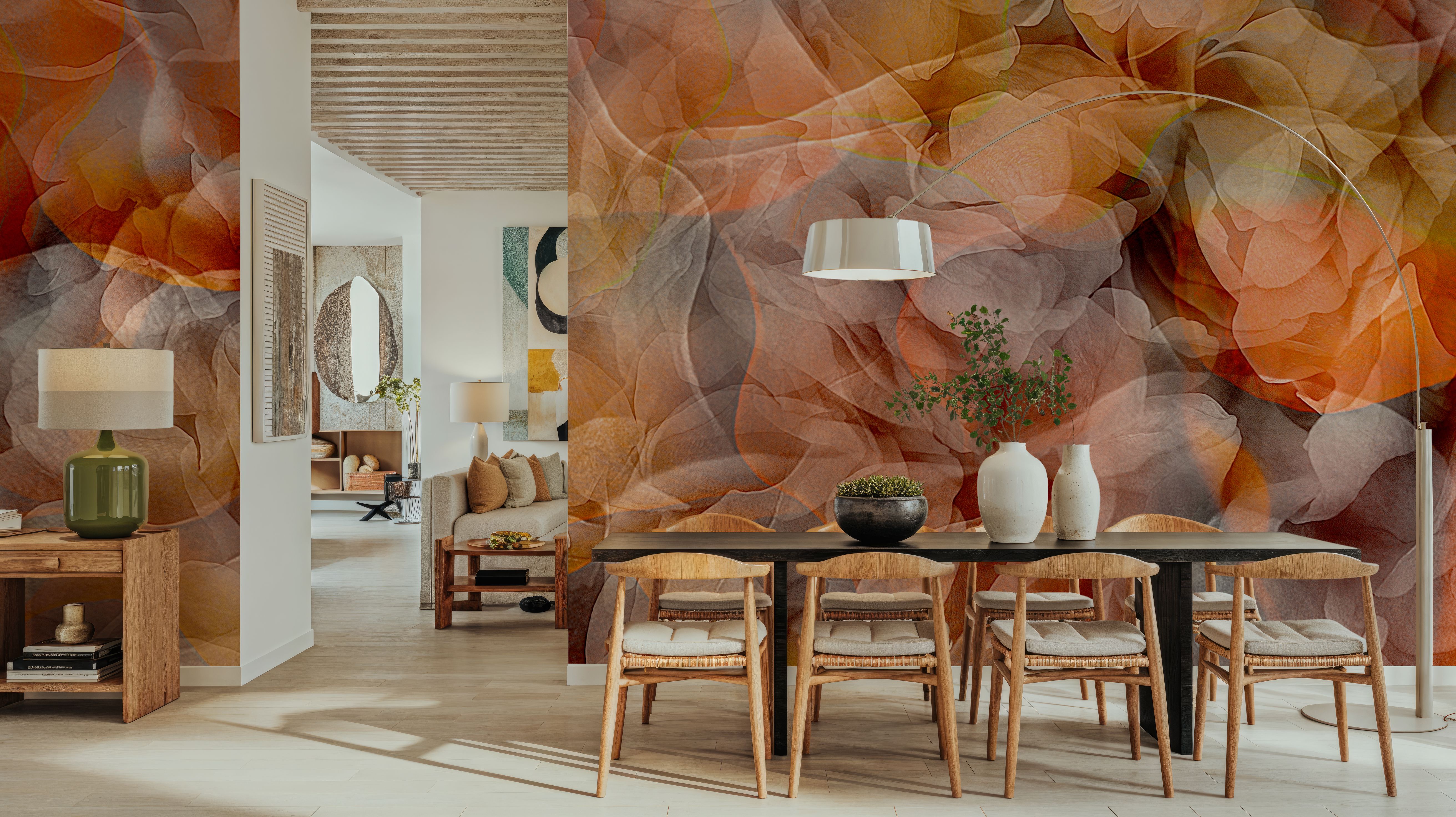 Sunset Floral Waves