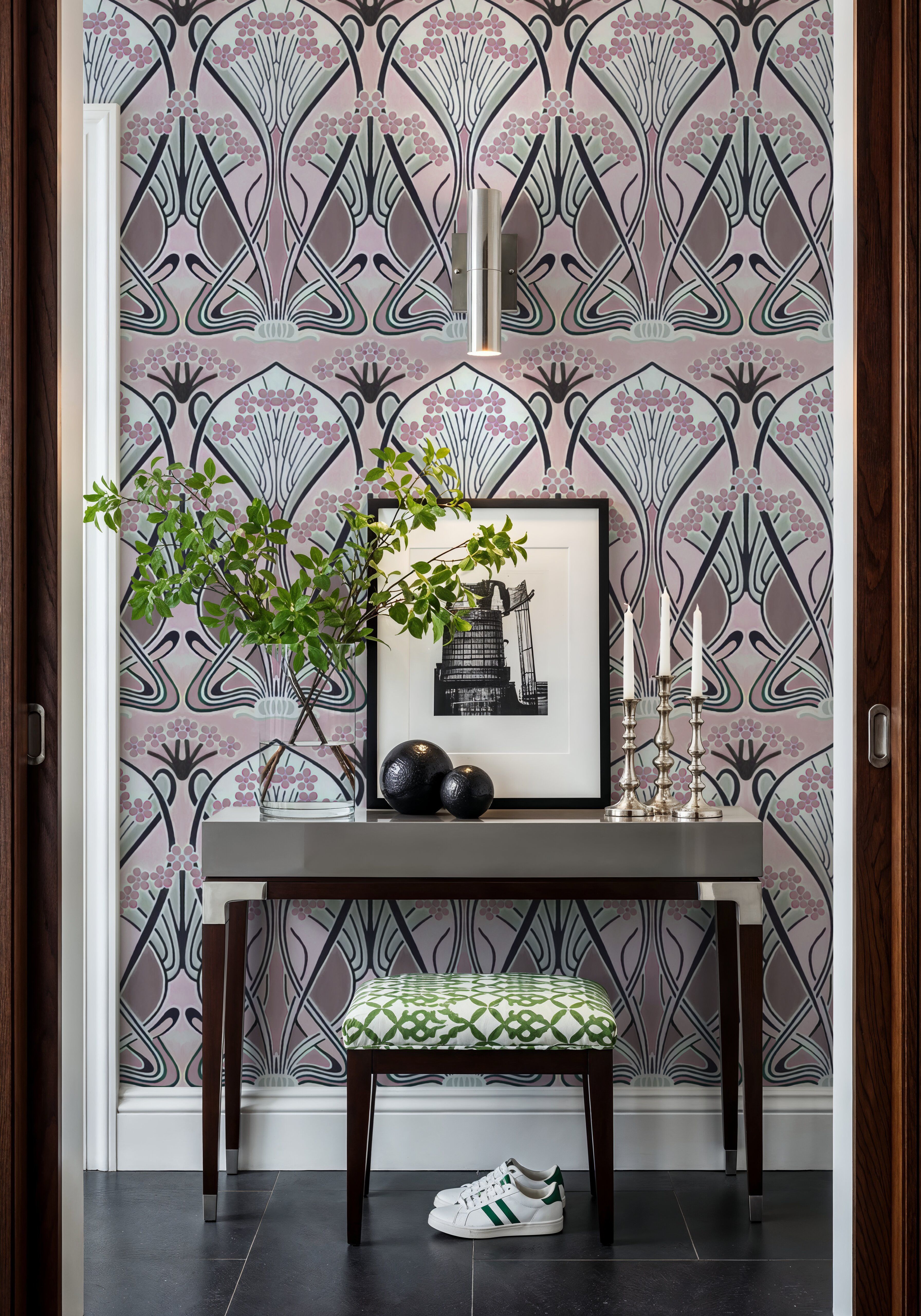 Floral Art Deco Aura, Petal Pink