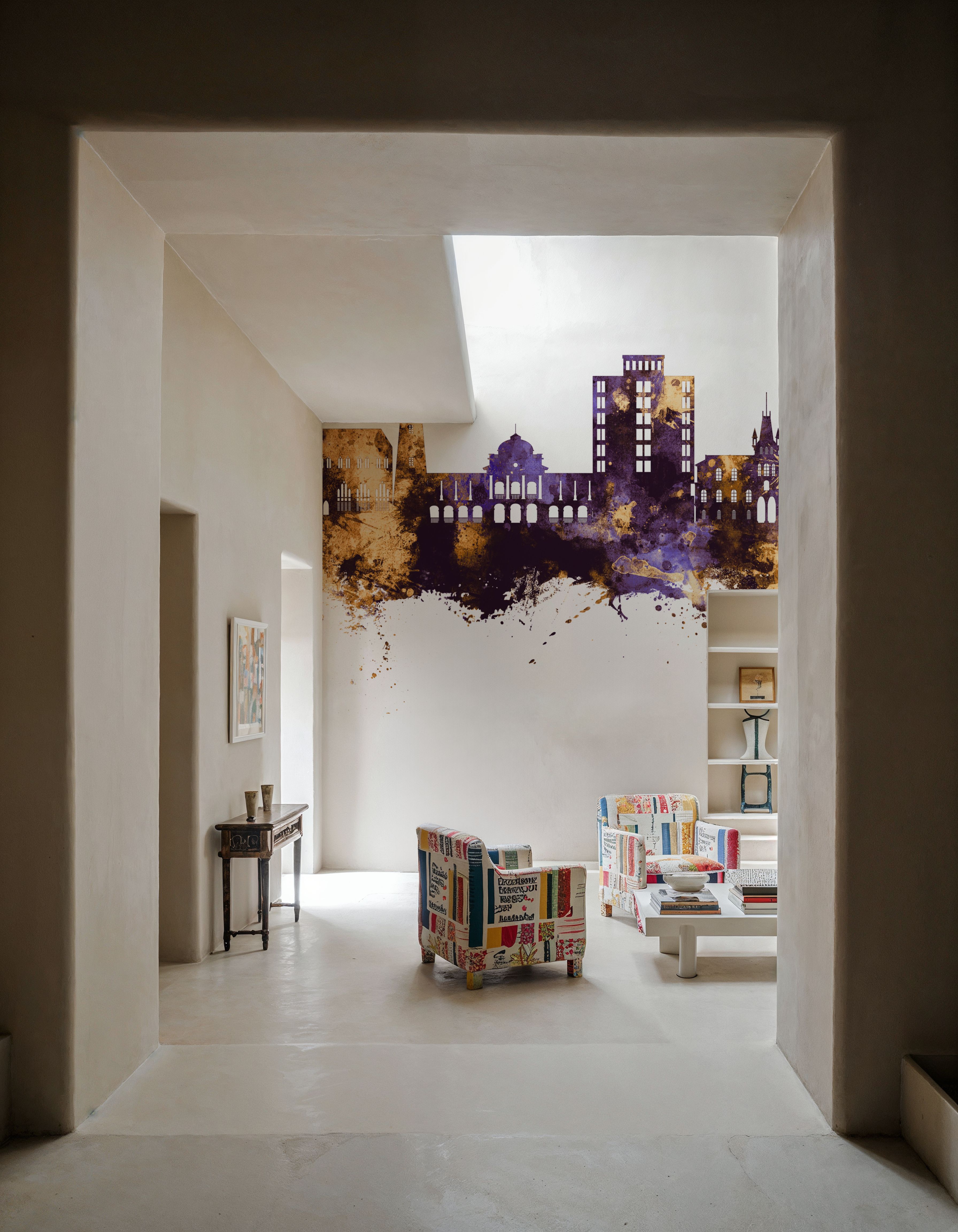 Georgetown Guyana Skyline Purple & Gold