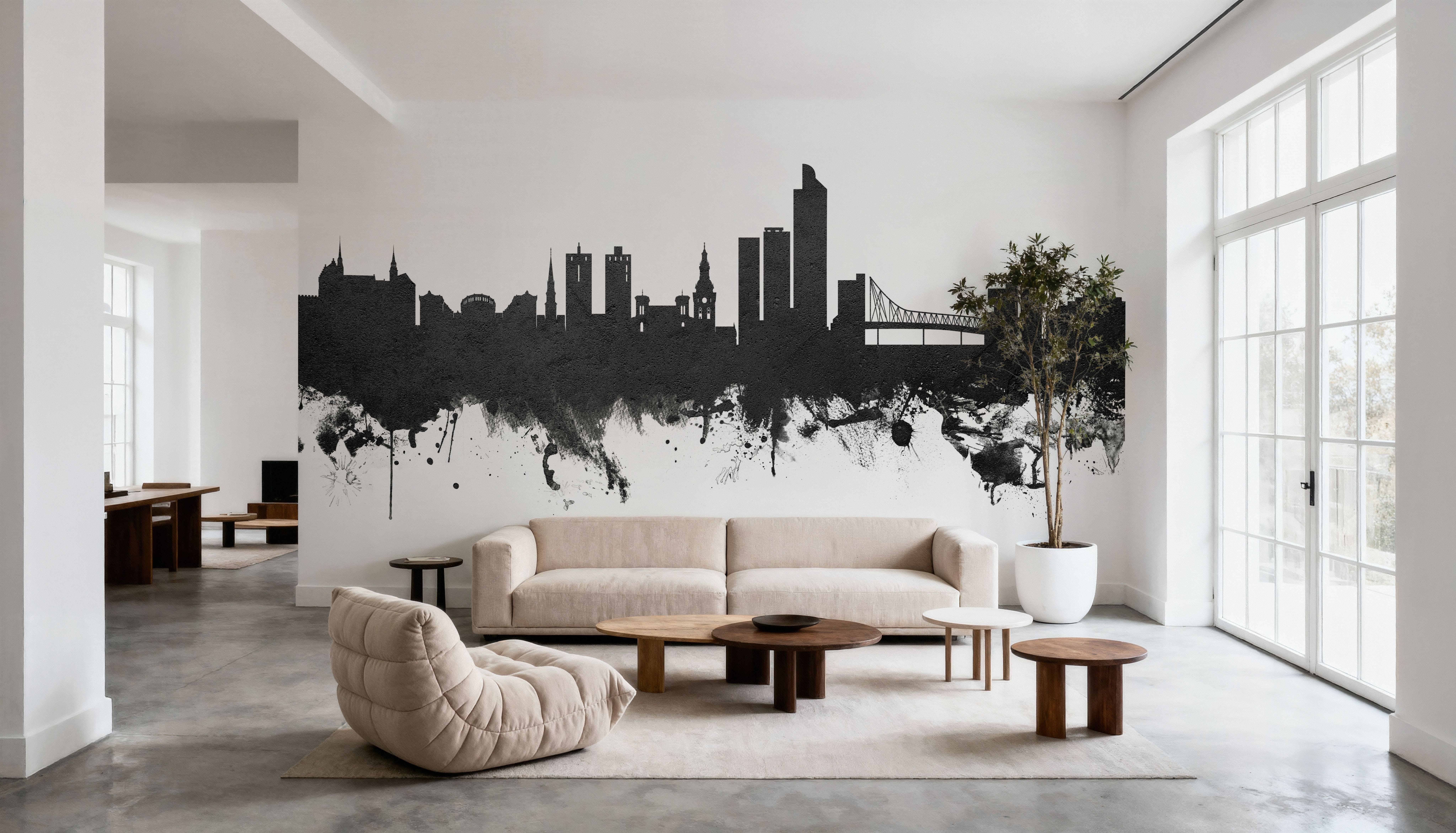 Oslo Skyline Black & White