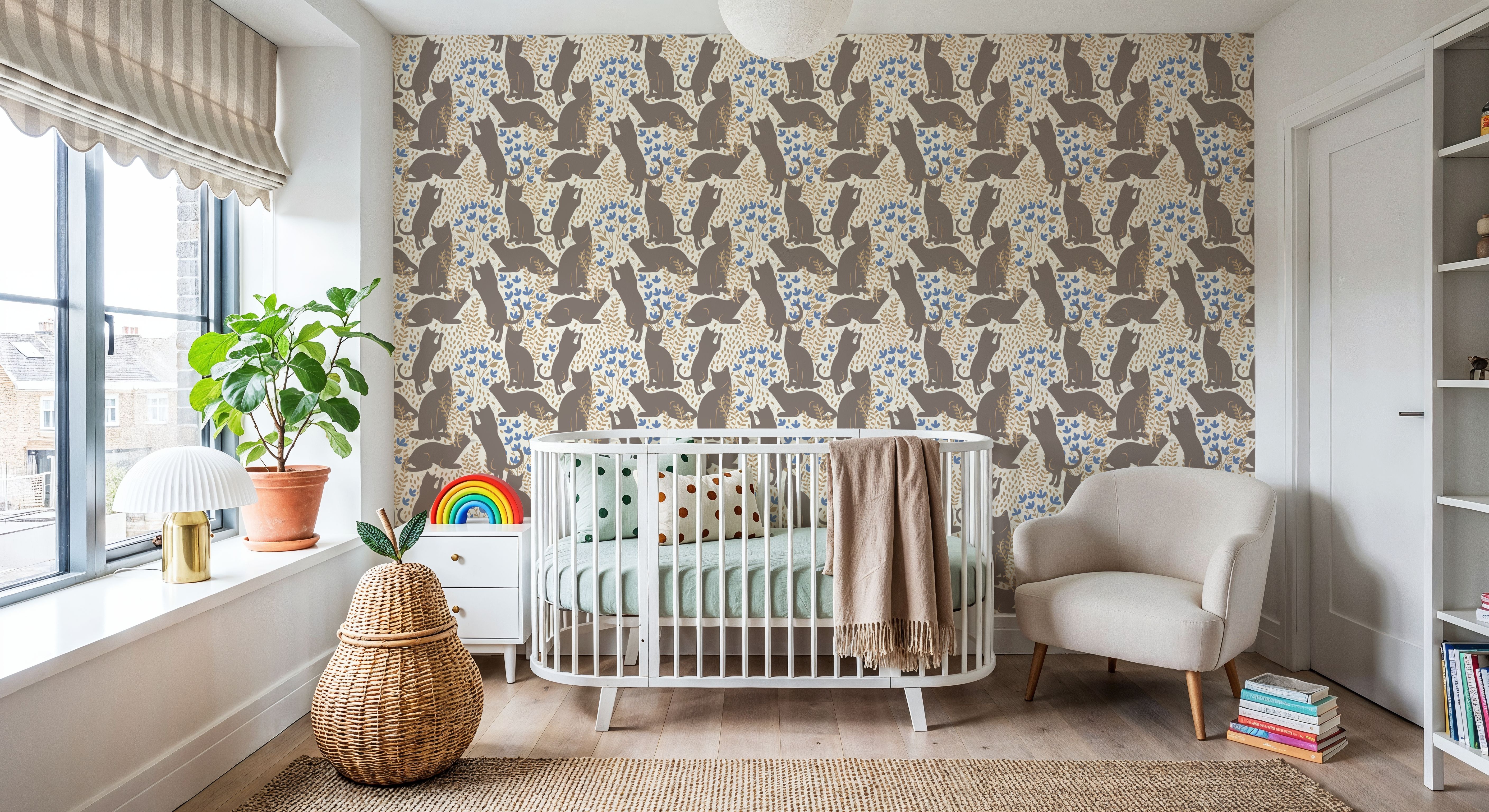 Hunters in The Garden, Tan & Blue