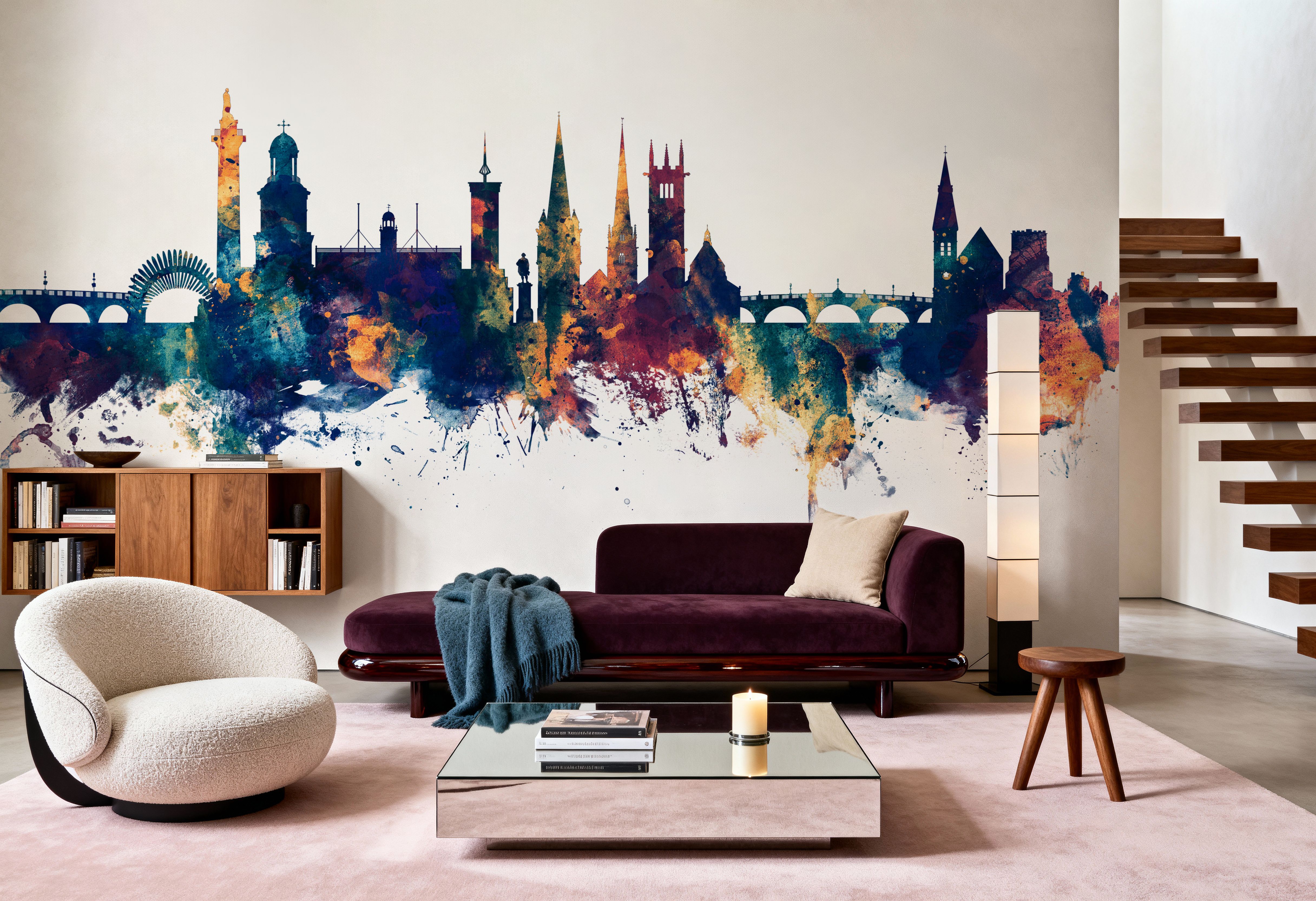 Shrewsbury England Skyline Blue & Bronze