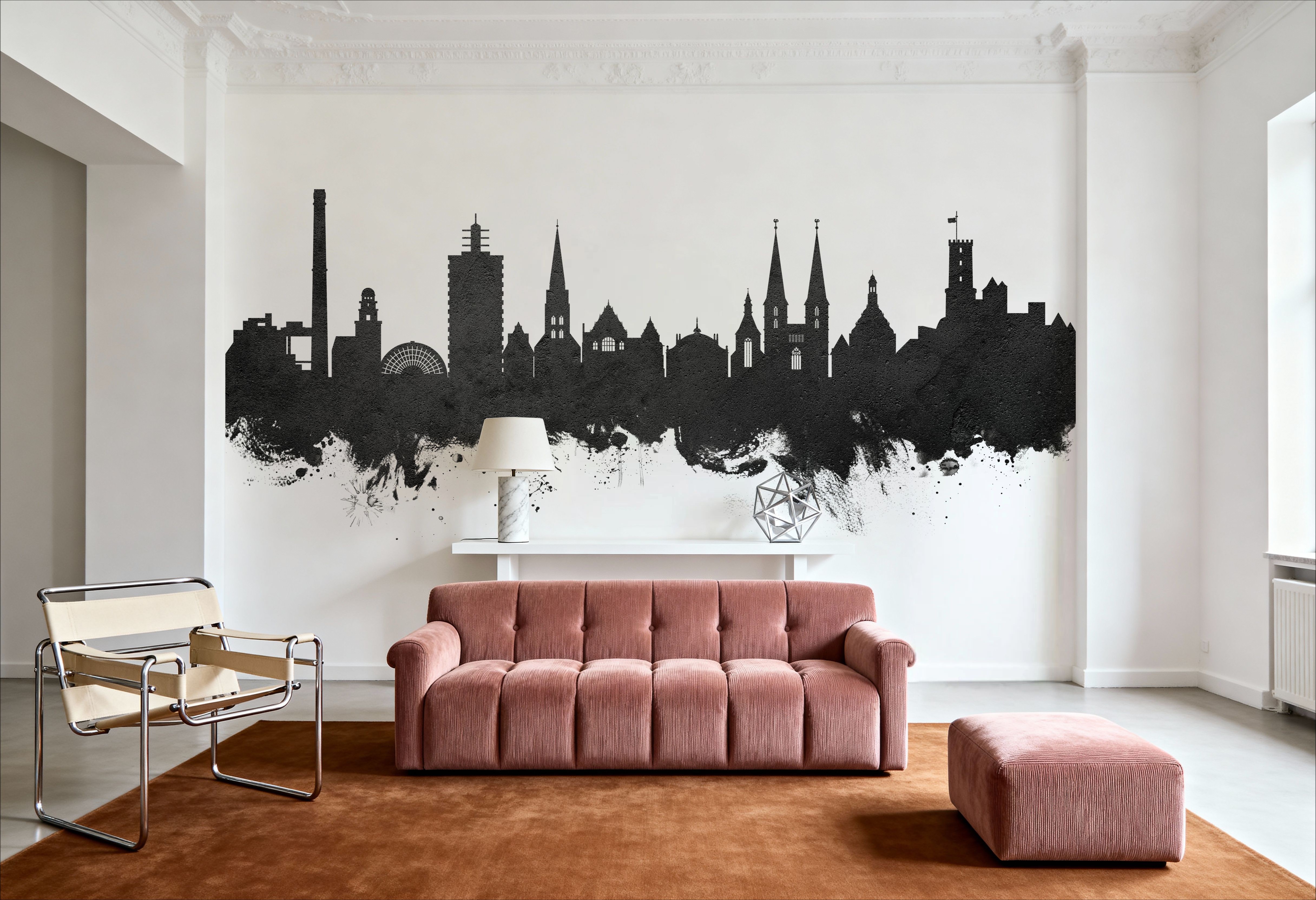 Bielefeld Germany Skyline Black & White