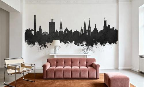 Bielefeld Germany Skyline Black & White