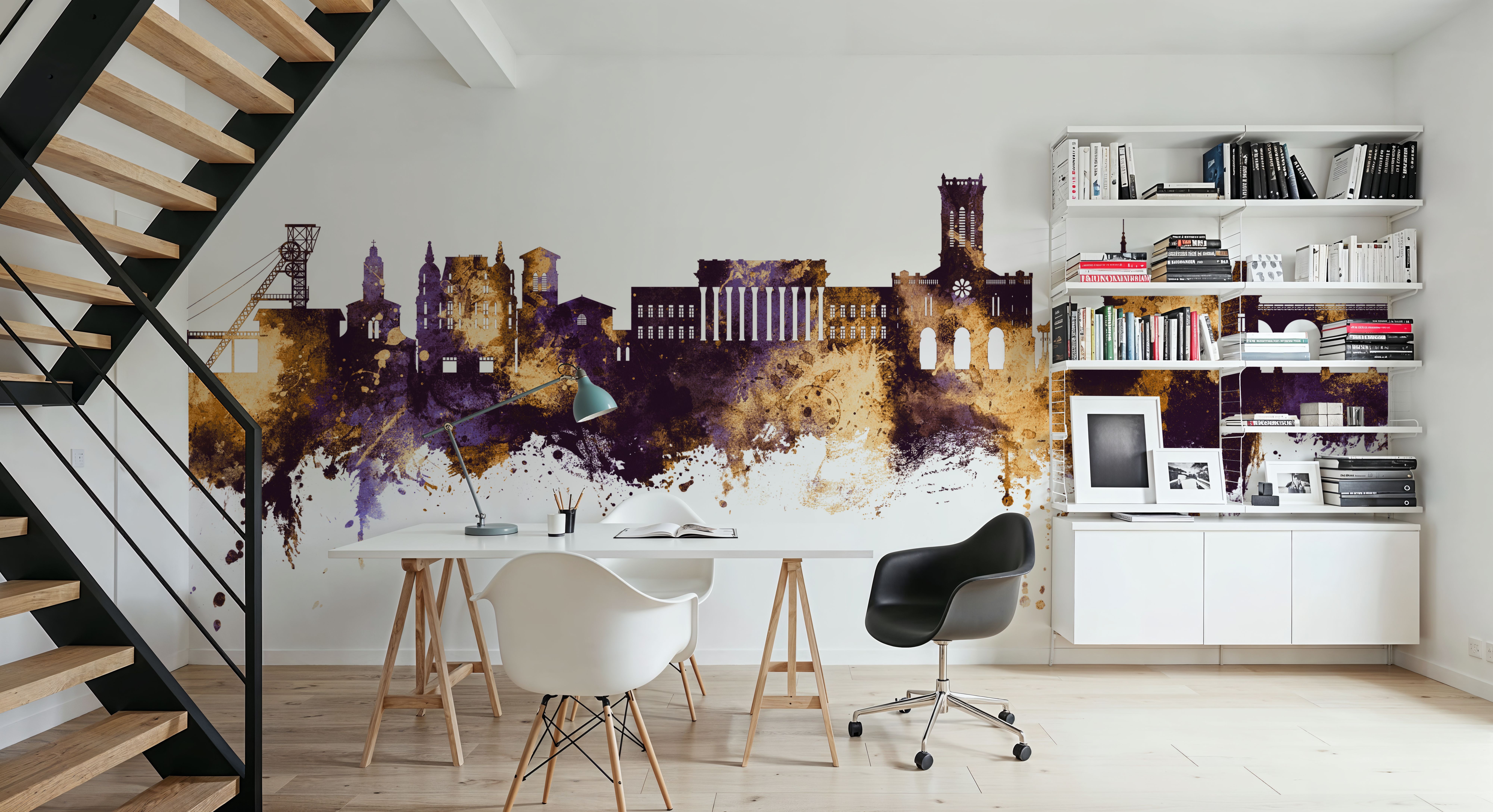 Saint-Étienne France Skyline Purple & Gold