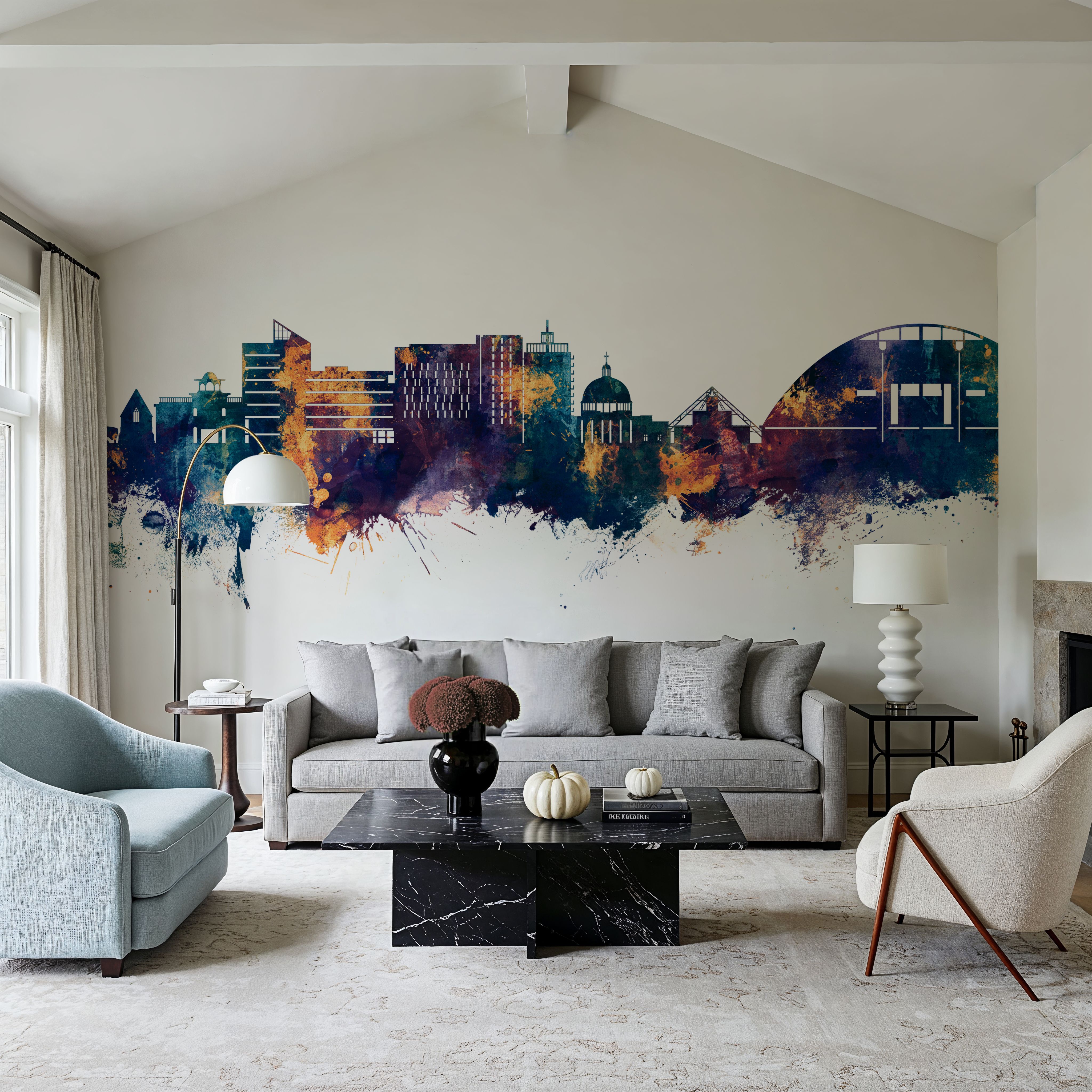 Milton Keynes England Skyline Blue & Bronze