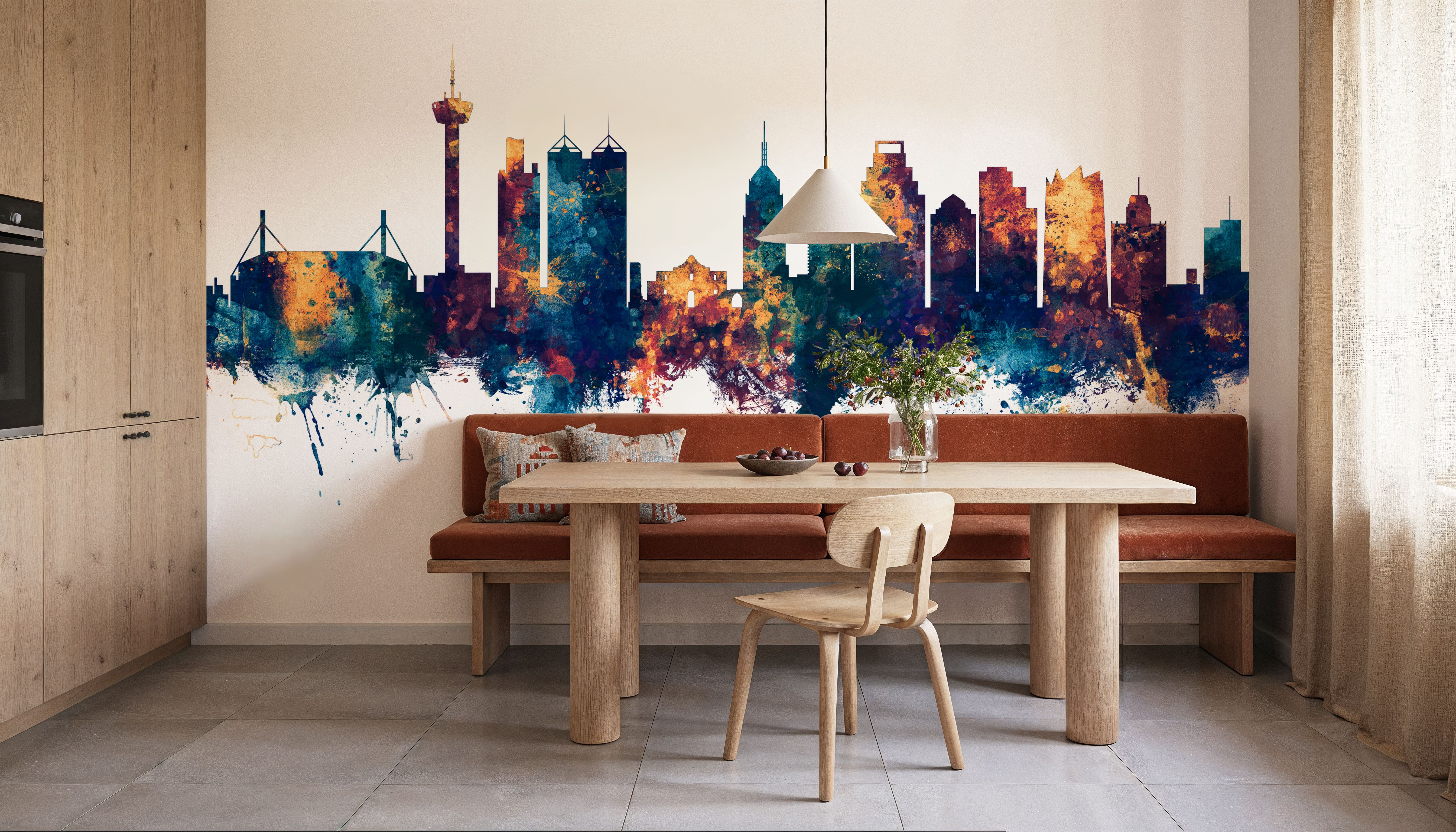 San Antonio Texas Skyline Blue & Bronze