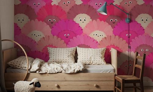 Cute Pink Flower Faces