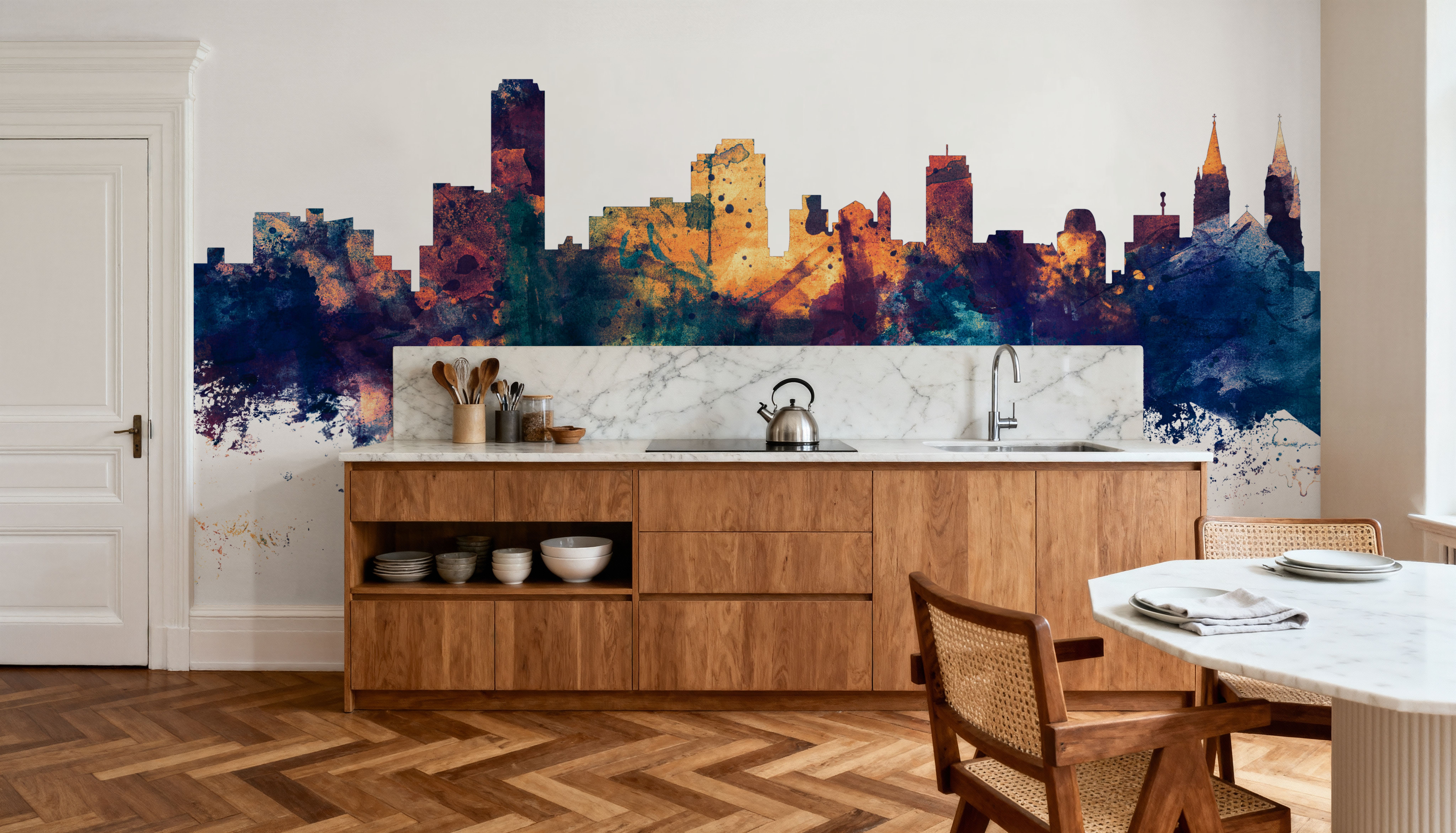 Adelaide Australia Skyline Blue & Bronze