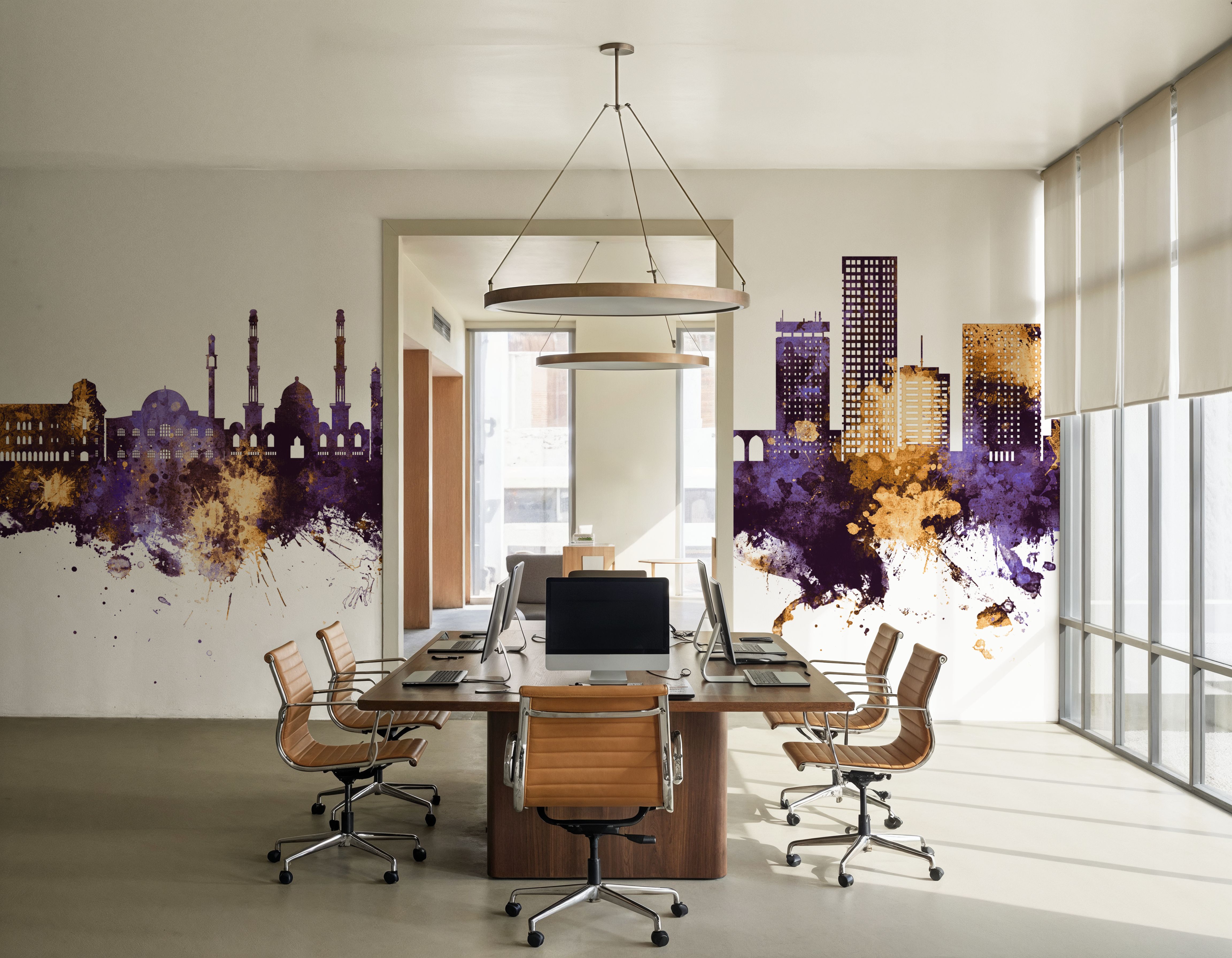 Kabul Afghanistan Skyline Purple & Gold