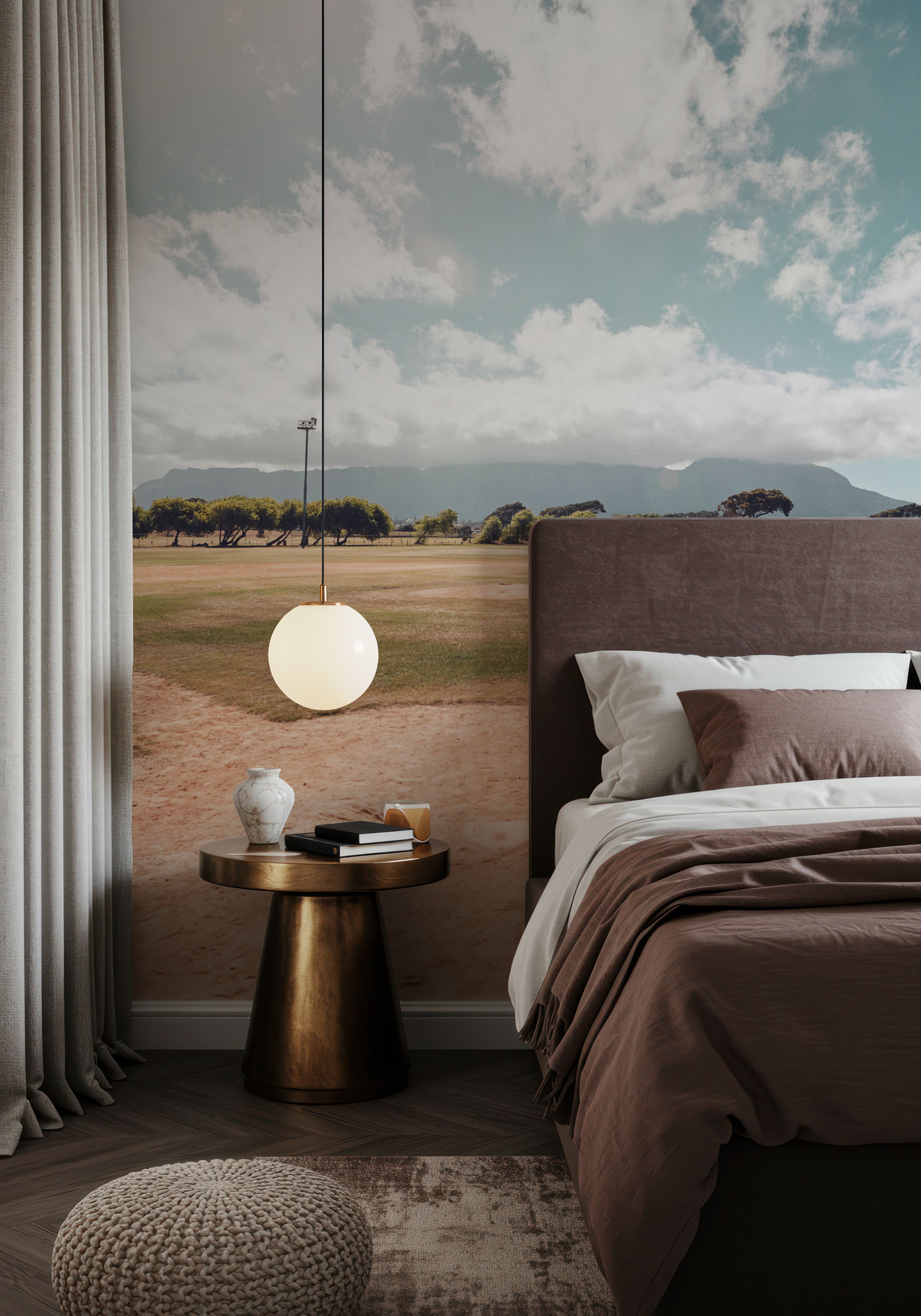 Fotobehang - Homerun - Horizon Landschappen Mural - Gangtrap - Wallism België - Zelfklevend of Vliesbehang