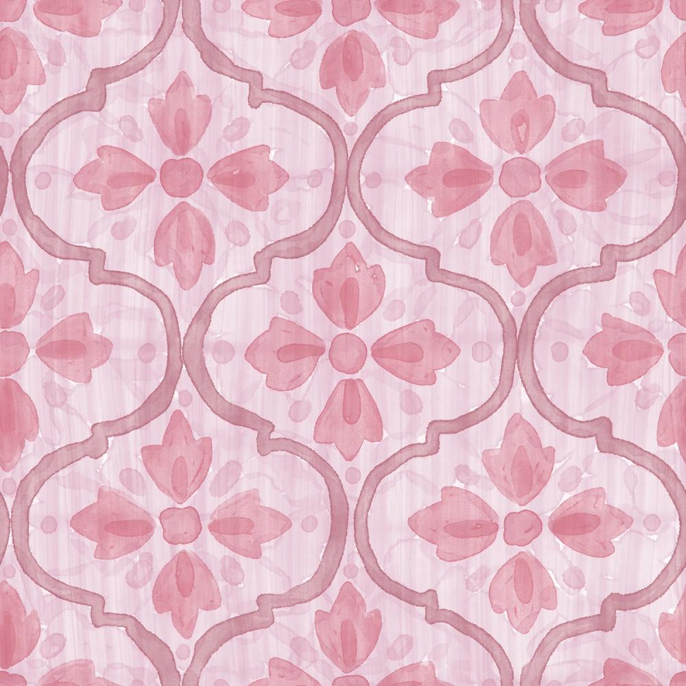 Quatrefoil Watercolor Trellis, Blush