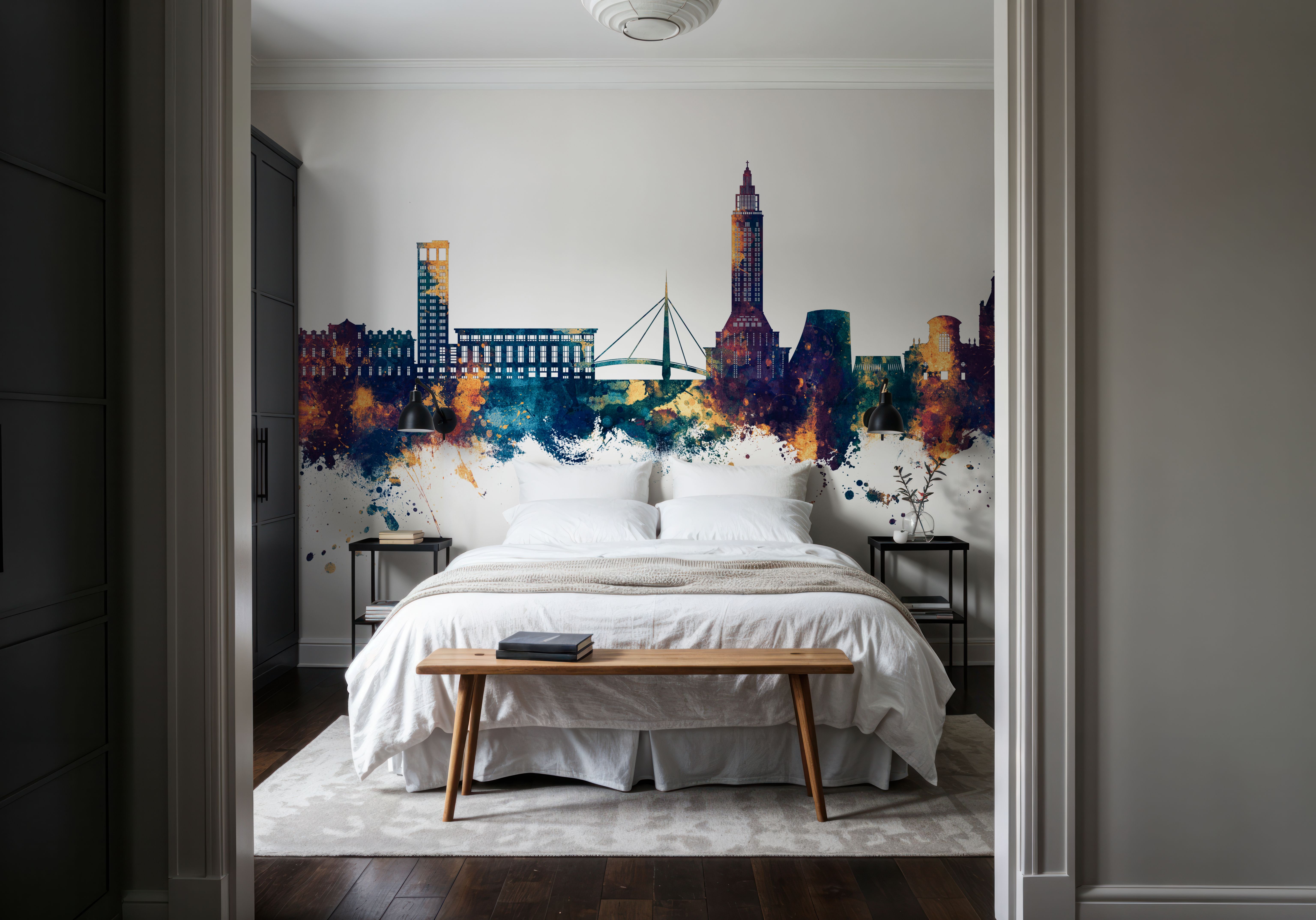 Le Havre France Skyline Blue & Bronze