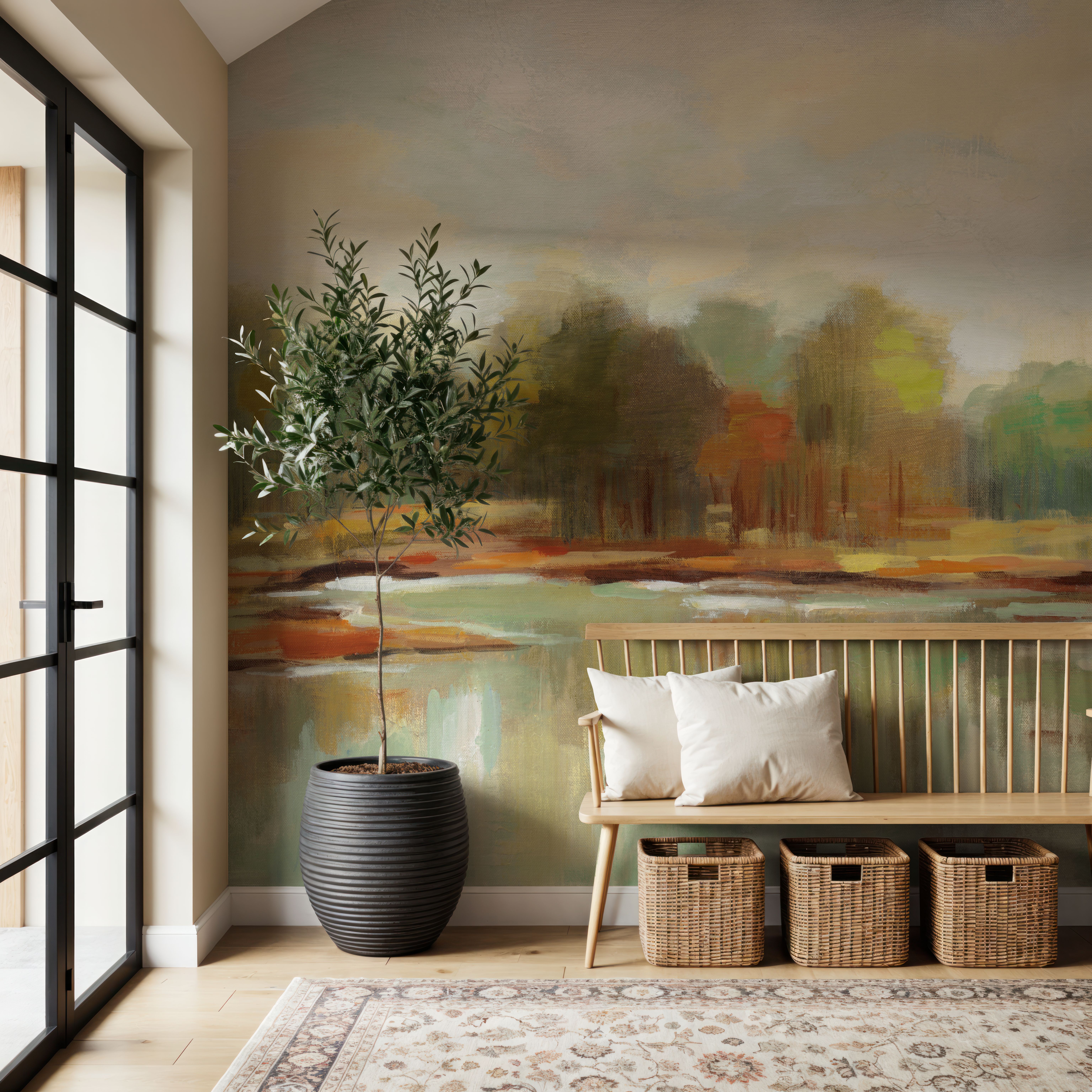 Wall Mural - Chilly Fall - Abstract Landscapes mural wallpaper - Dining Room - Wallism US - Premium, Textured or Peel & Stick