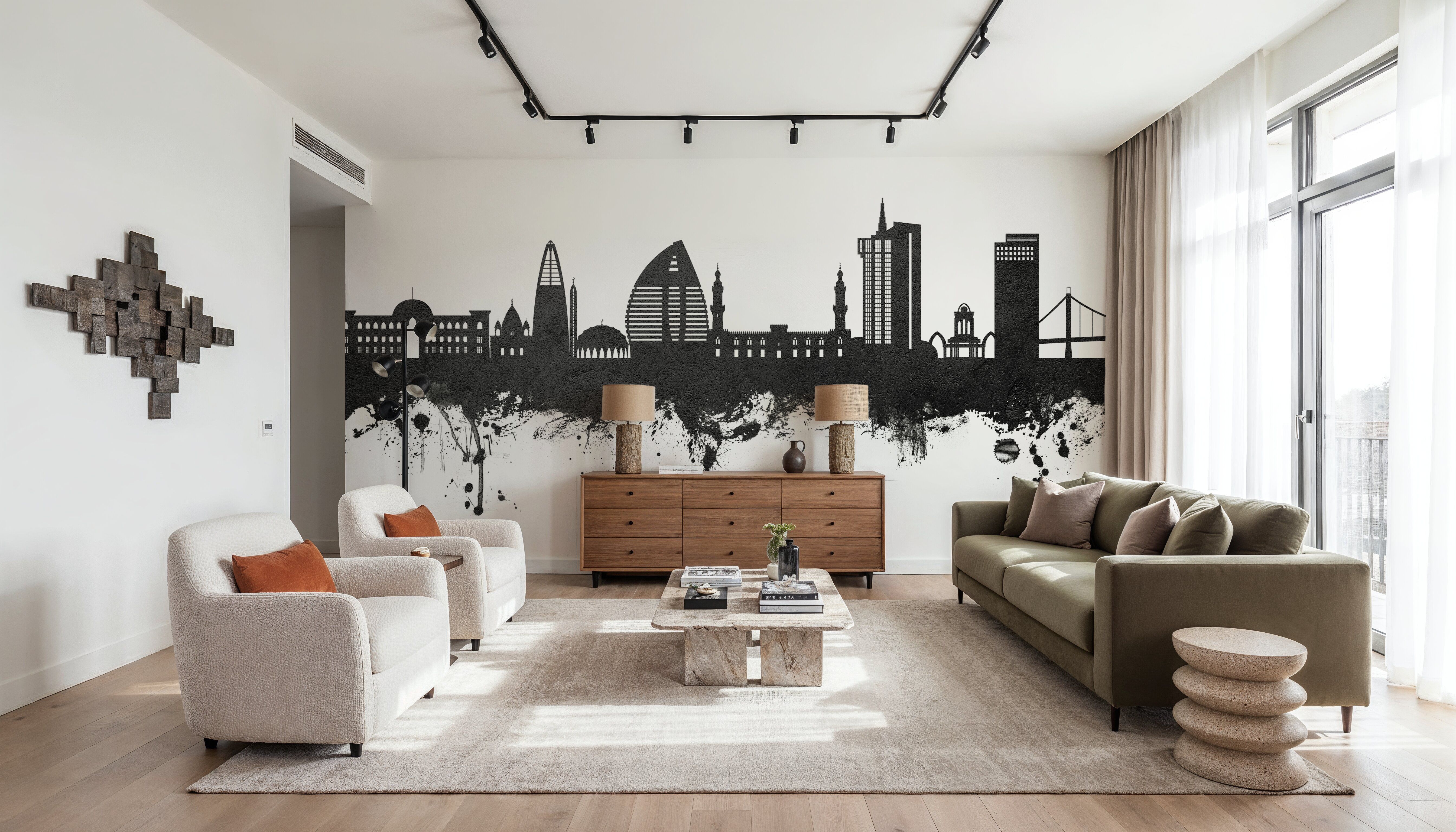 Khartoum Sudan Skyline Black & White