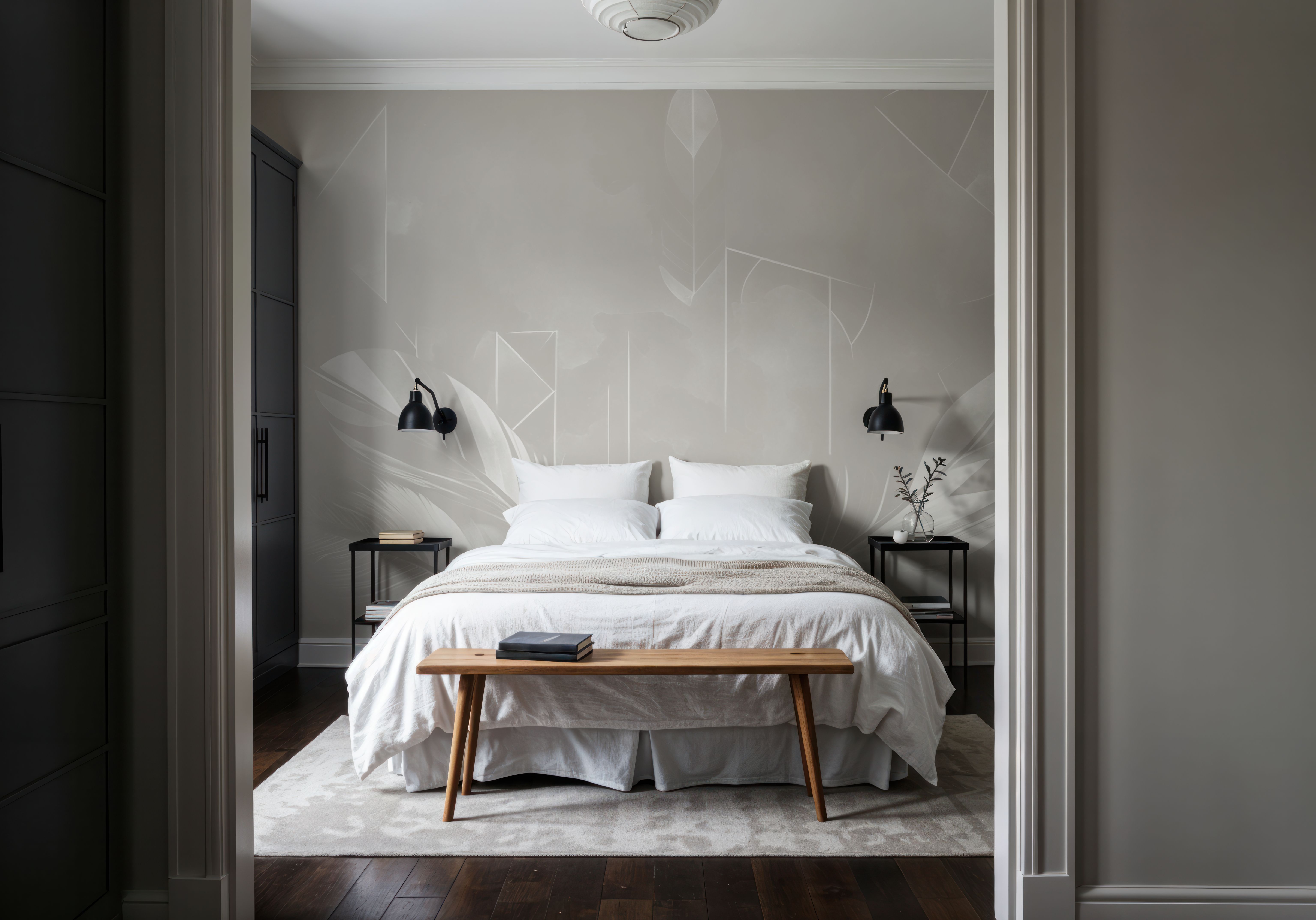 Solid Feather Geometry Beige