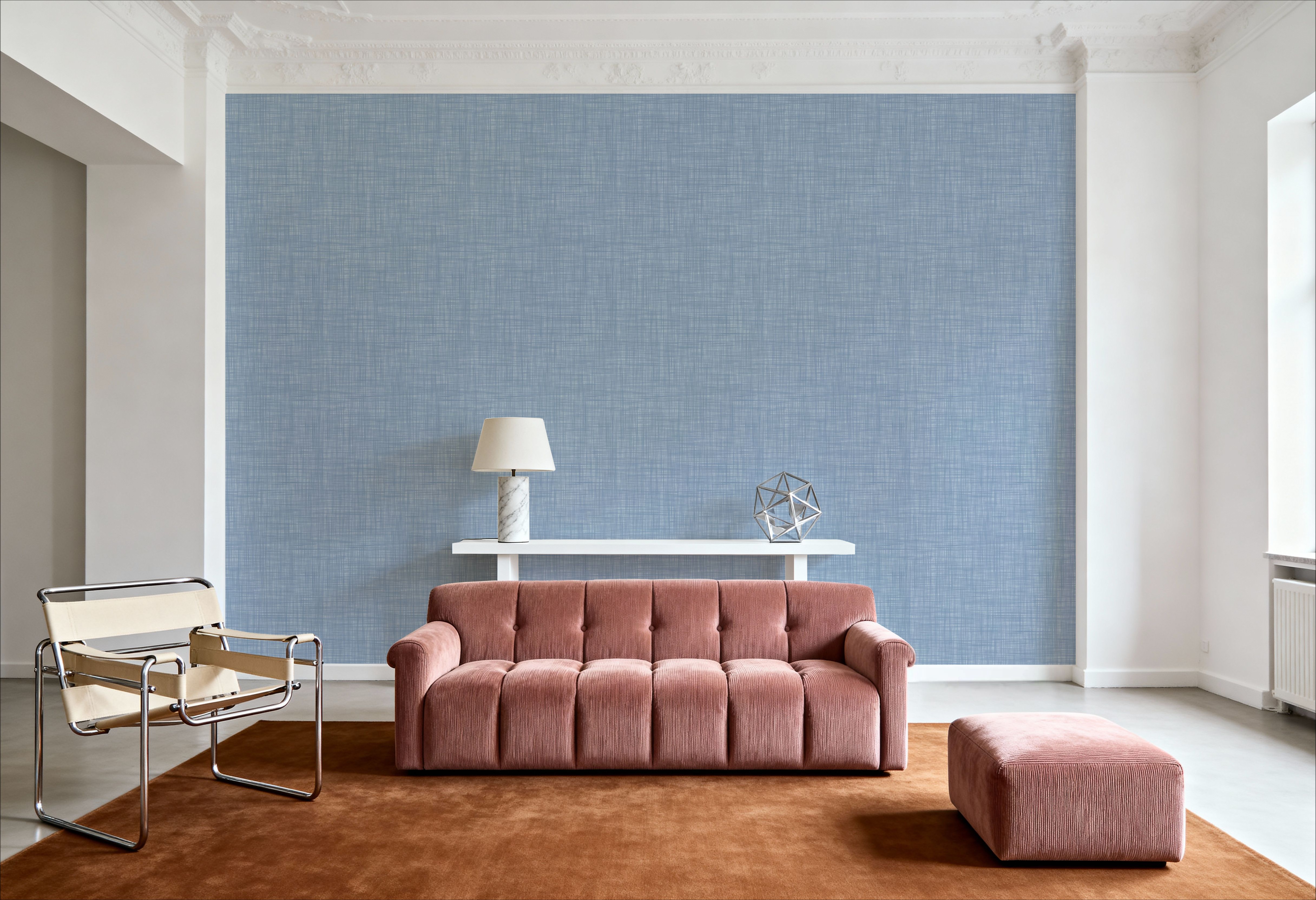 Mottled Linen Effect, Sky Blue
