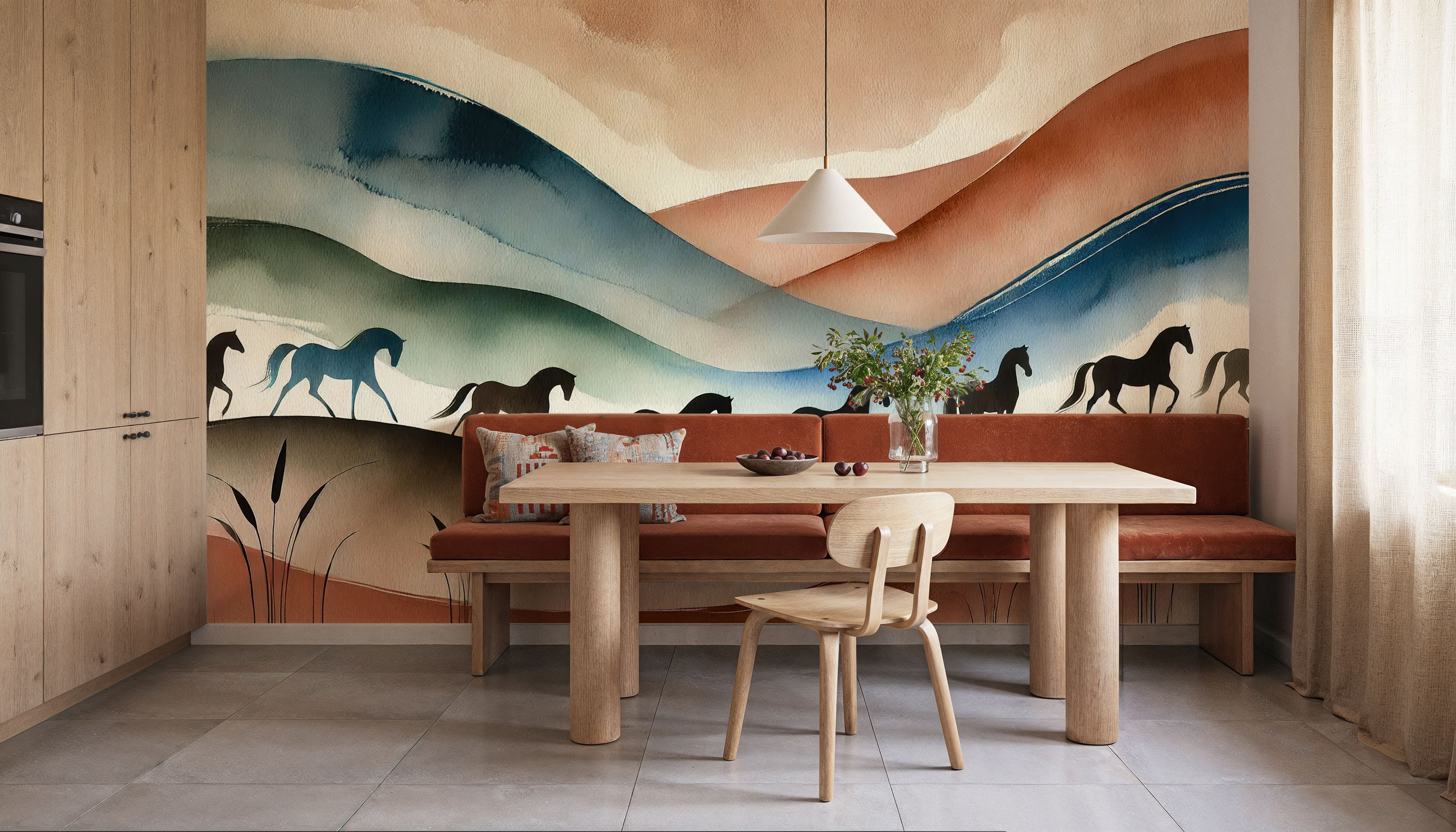 Tranquil Horse Escape in Art Deco