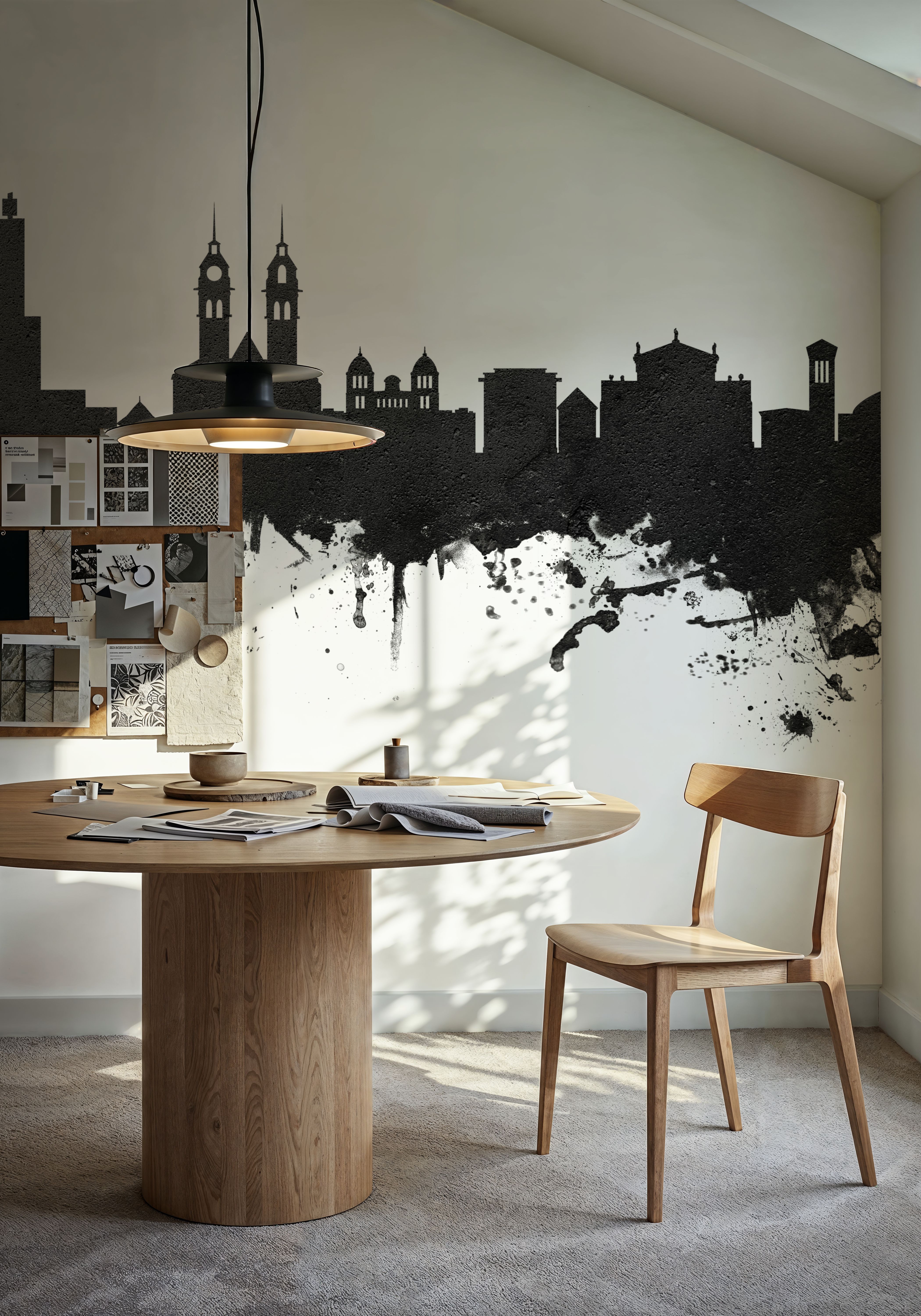 Wintherthur Switzerland Skyline Black & White