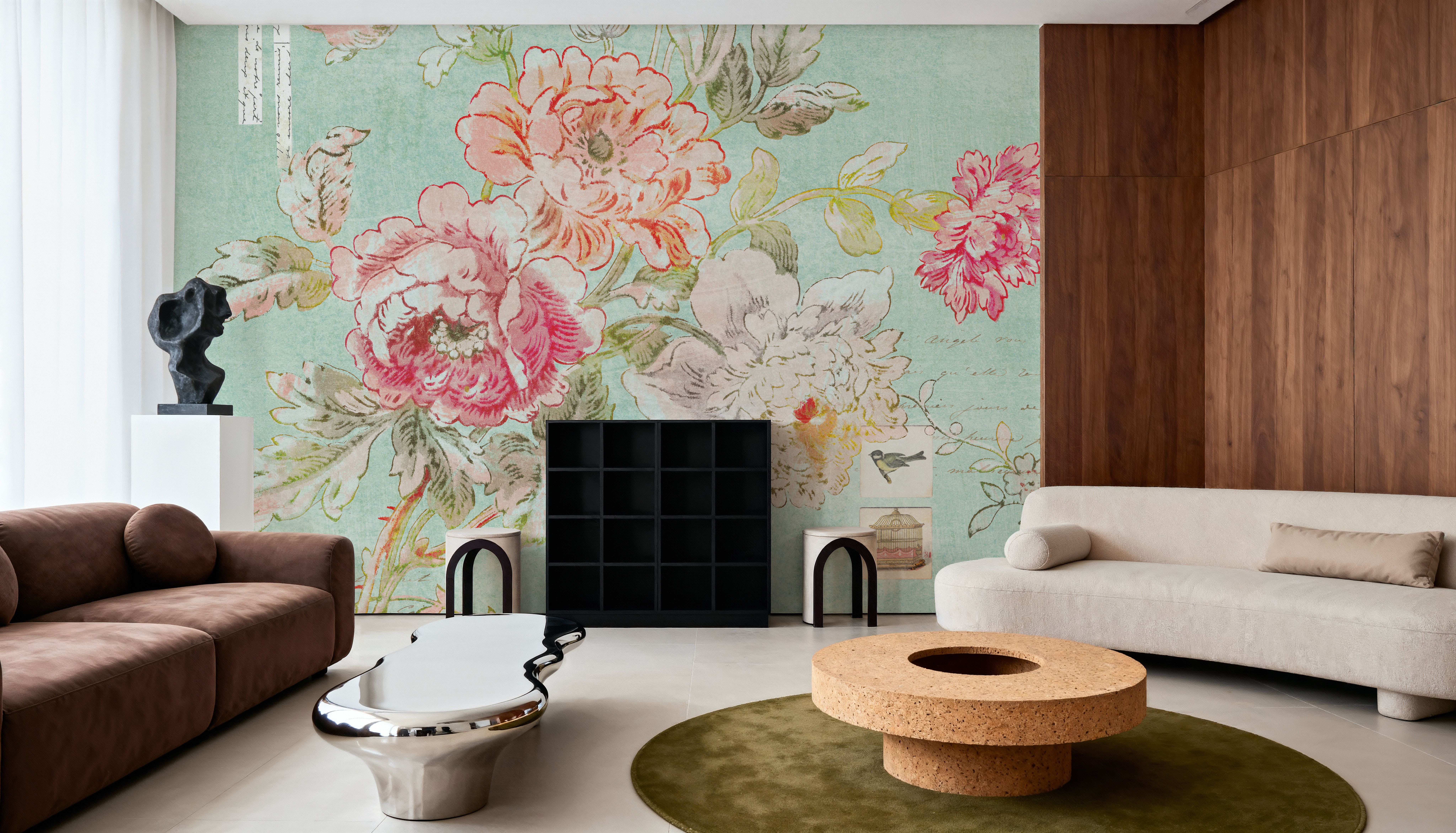 Cottage Roses I Blue