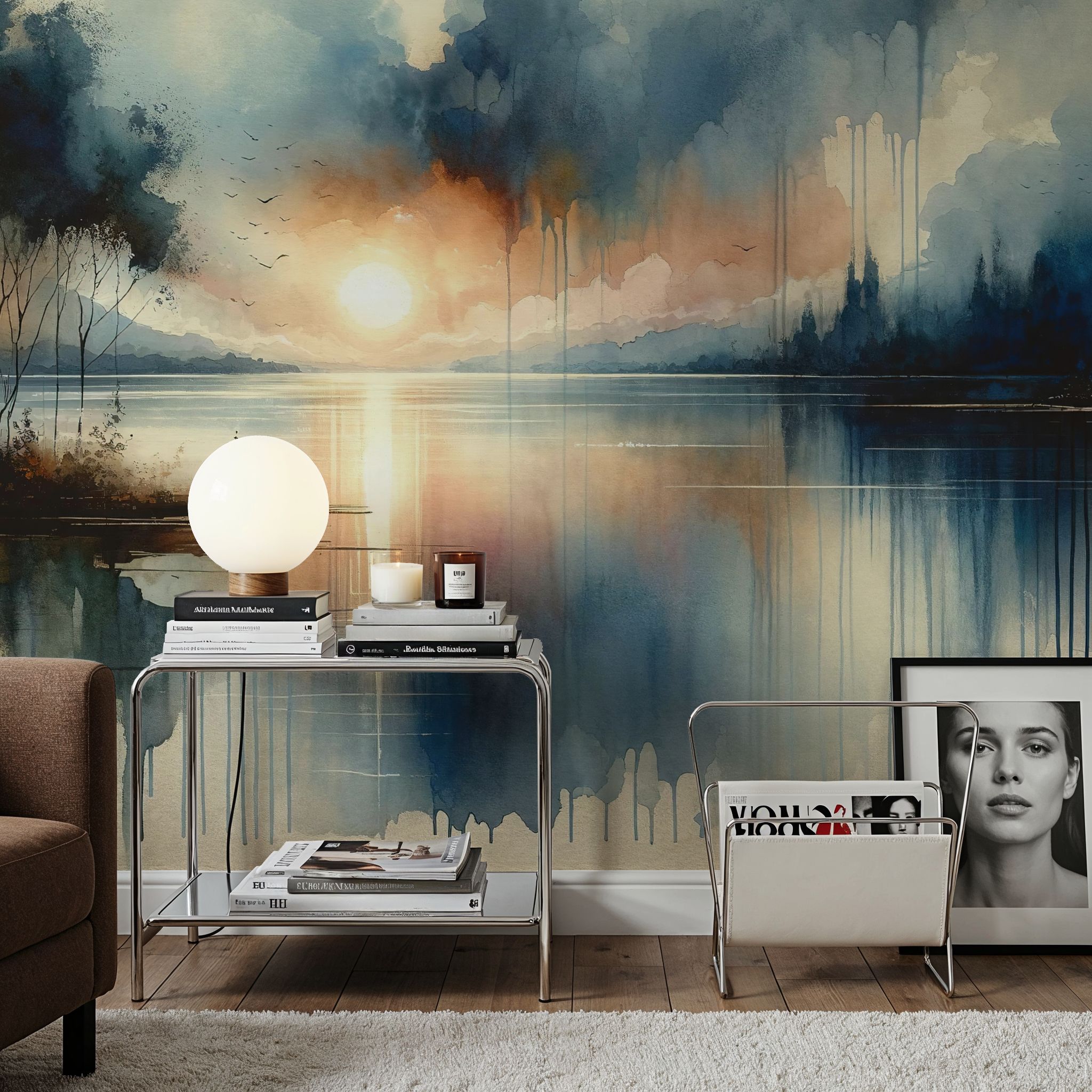 Watercolor Abstract Lake