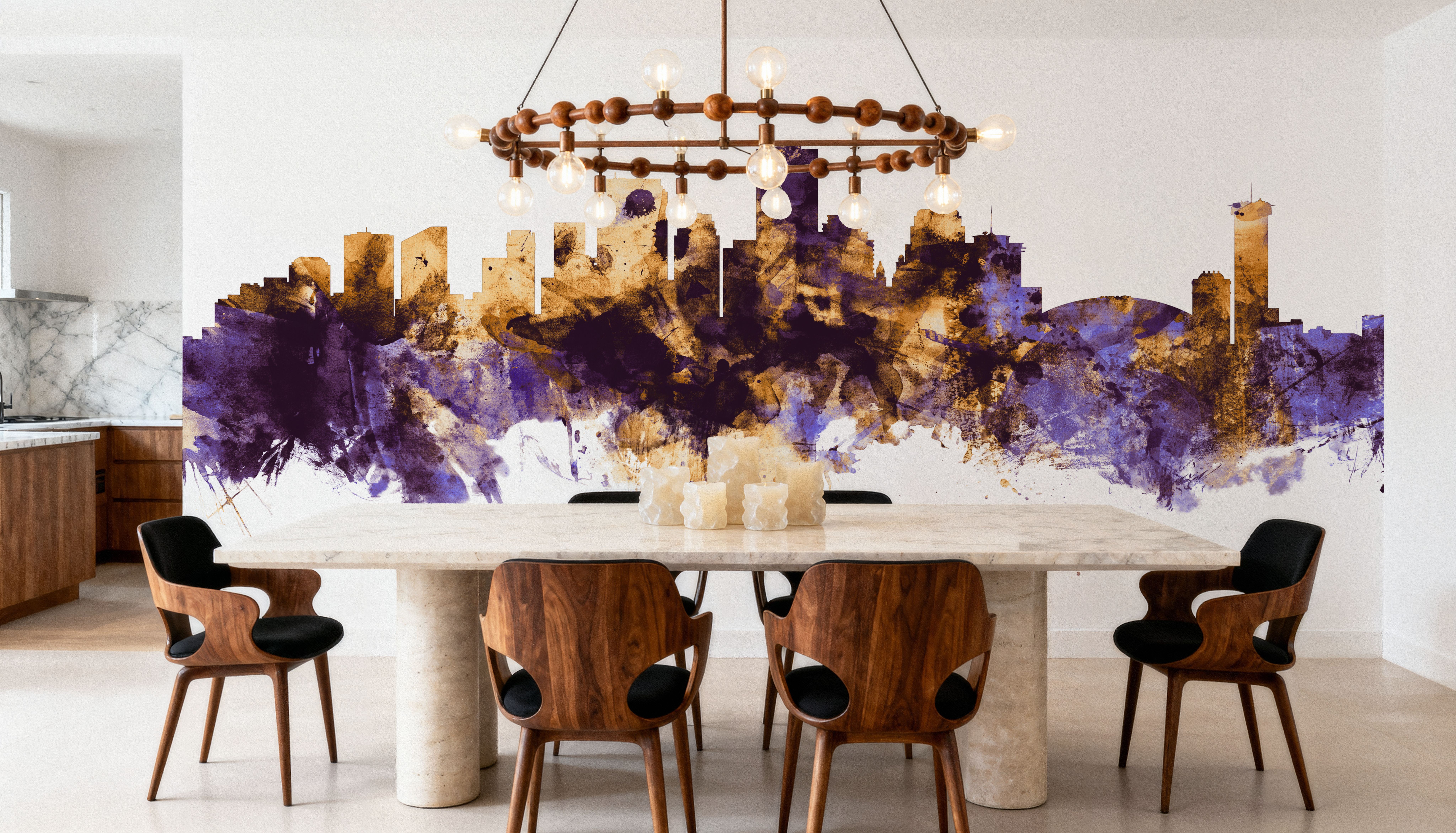 New Orleans Louisiana Skyline Purple & Gold