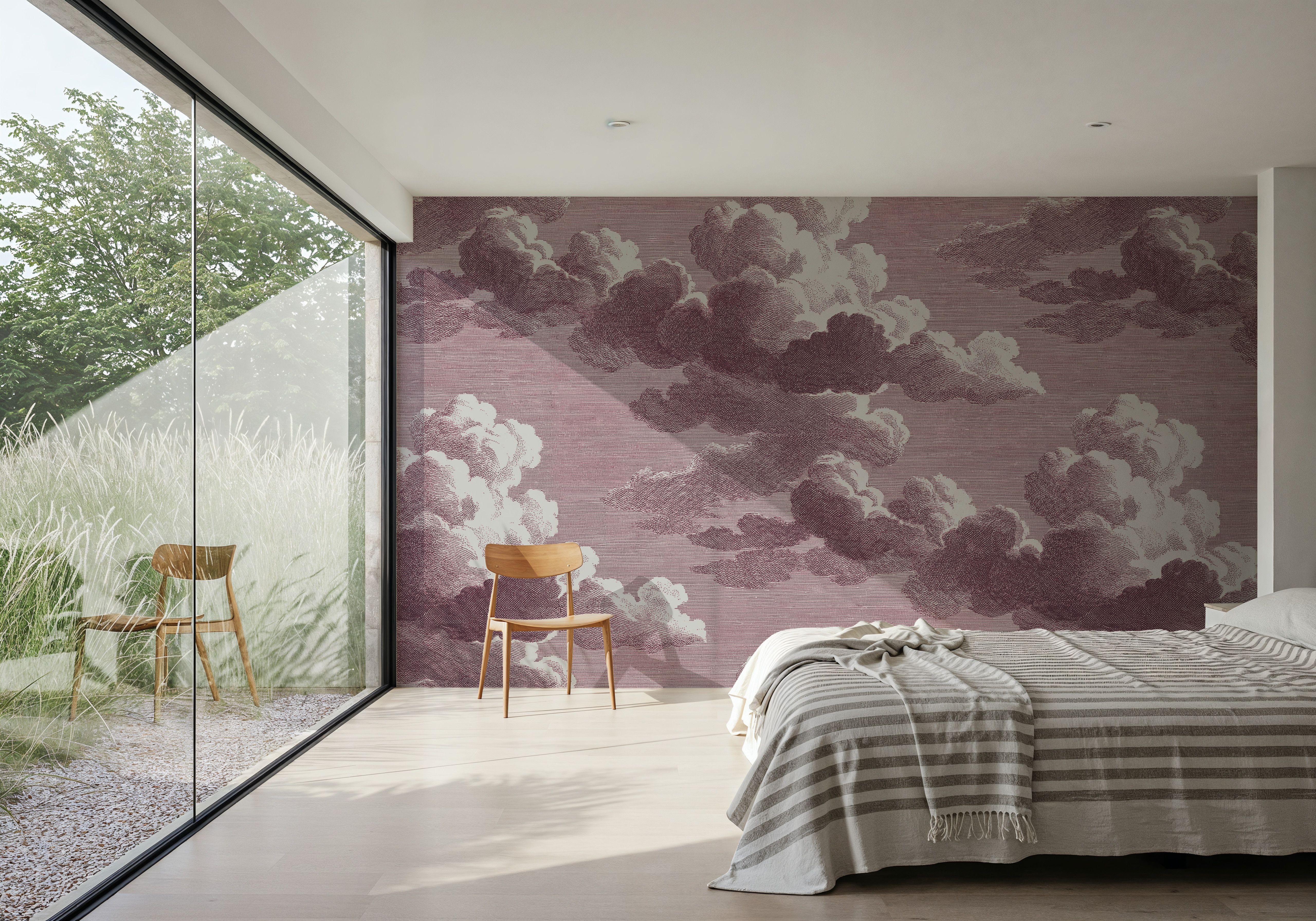 Intaglio Clouds, Burgundy