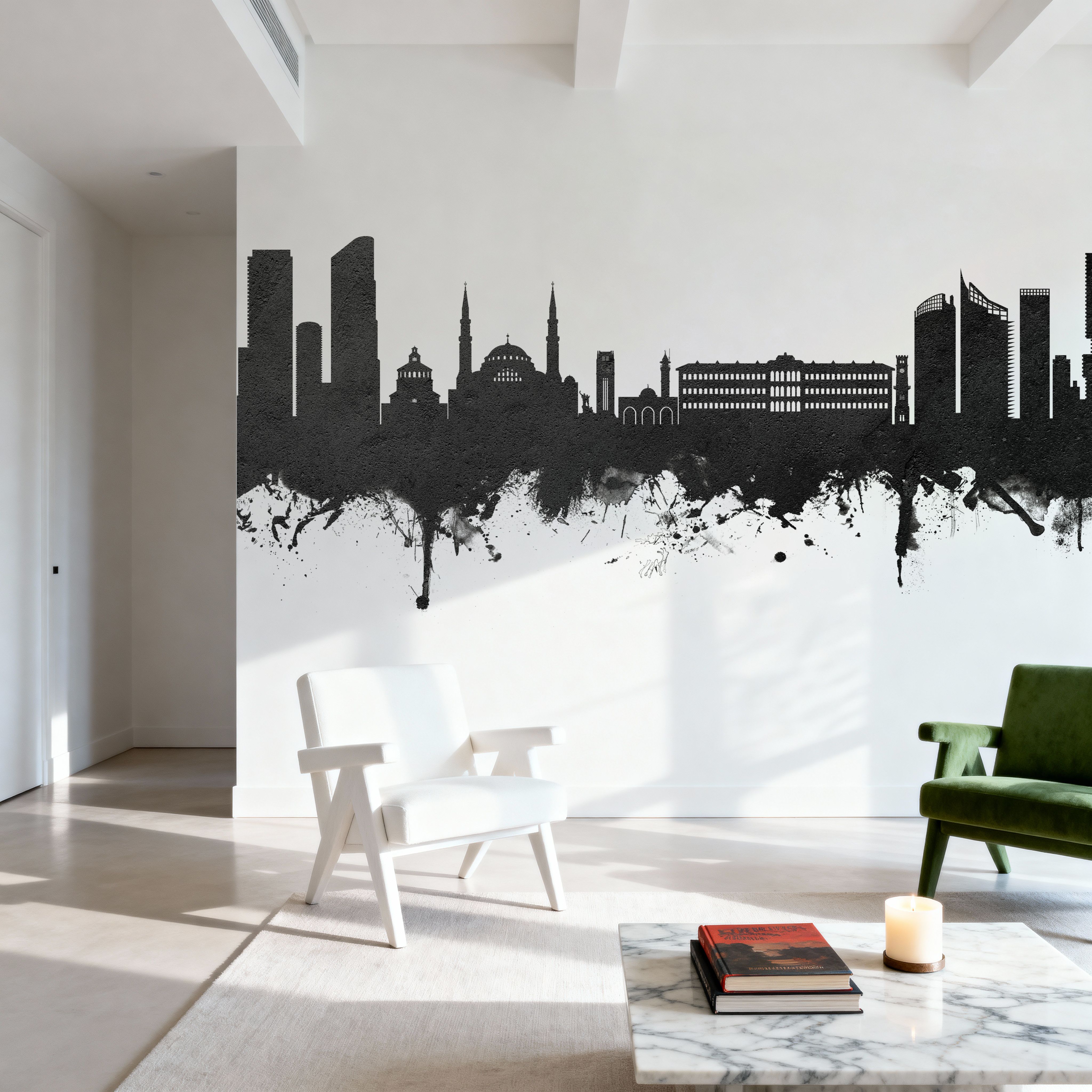 Beirut Lebanon Skyline Black & White