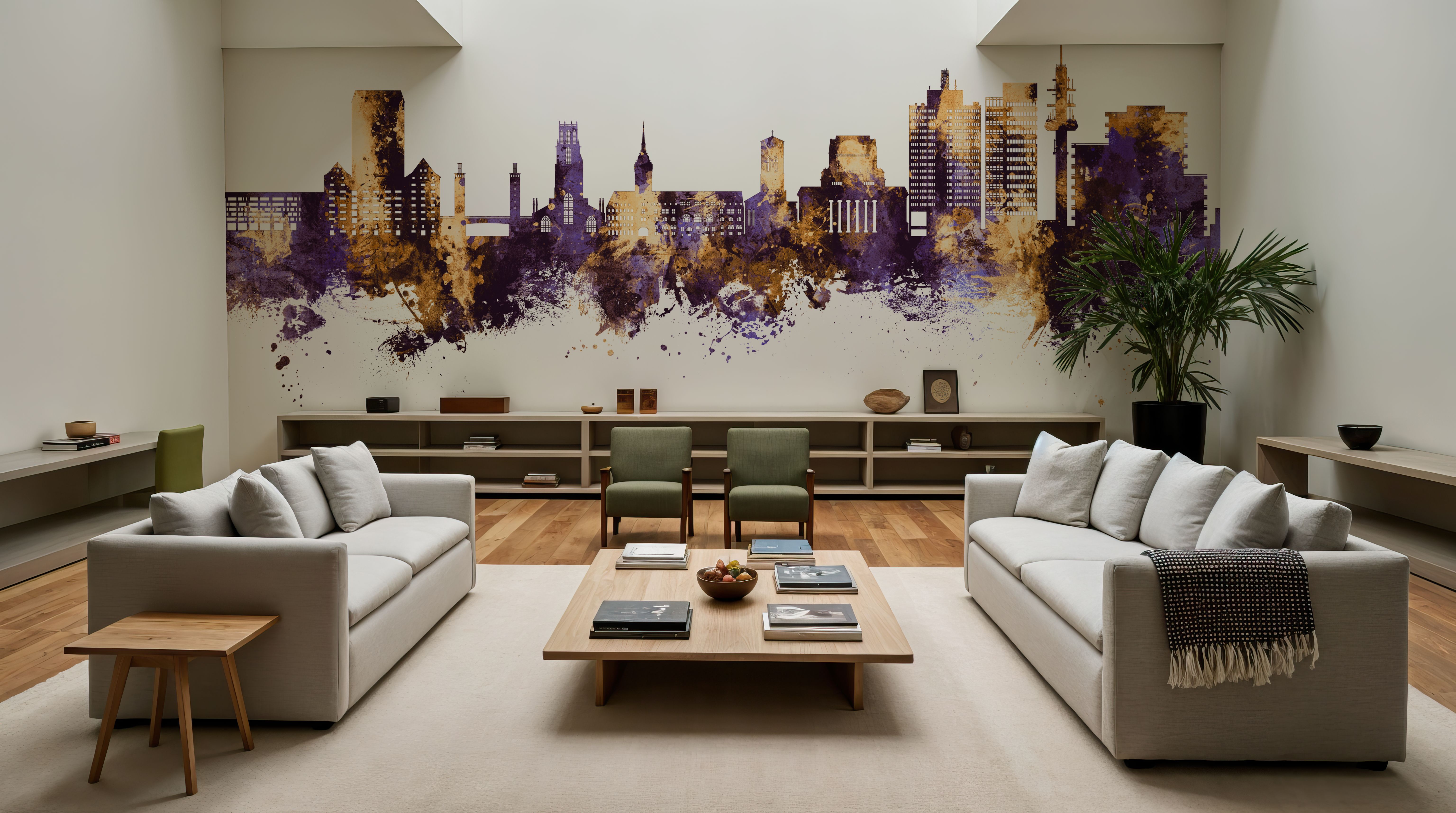 Duisburg Germany Skyline Purple & Gold