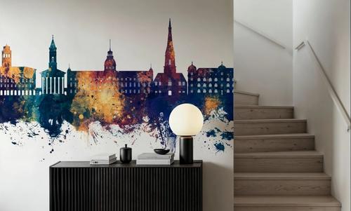 Karlsruhe Germany Skyline Blue & Bronze