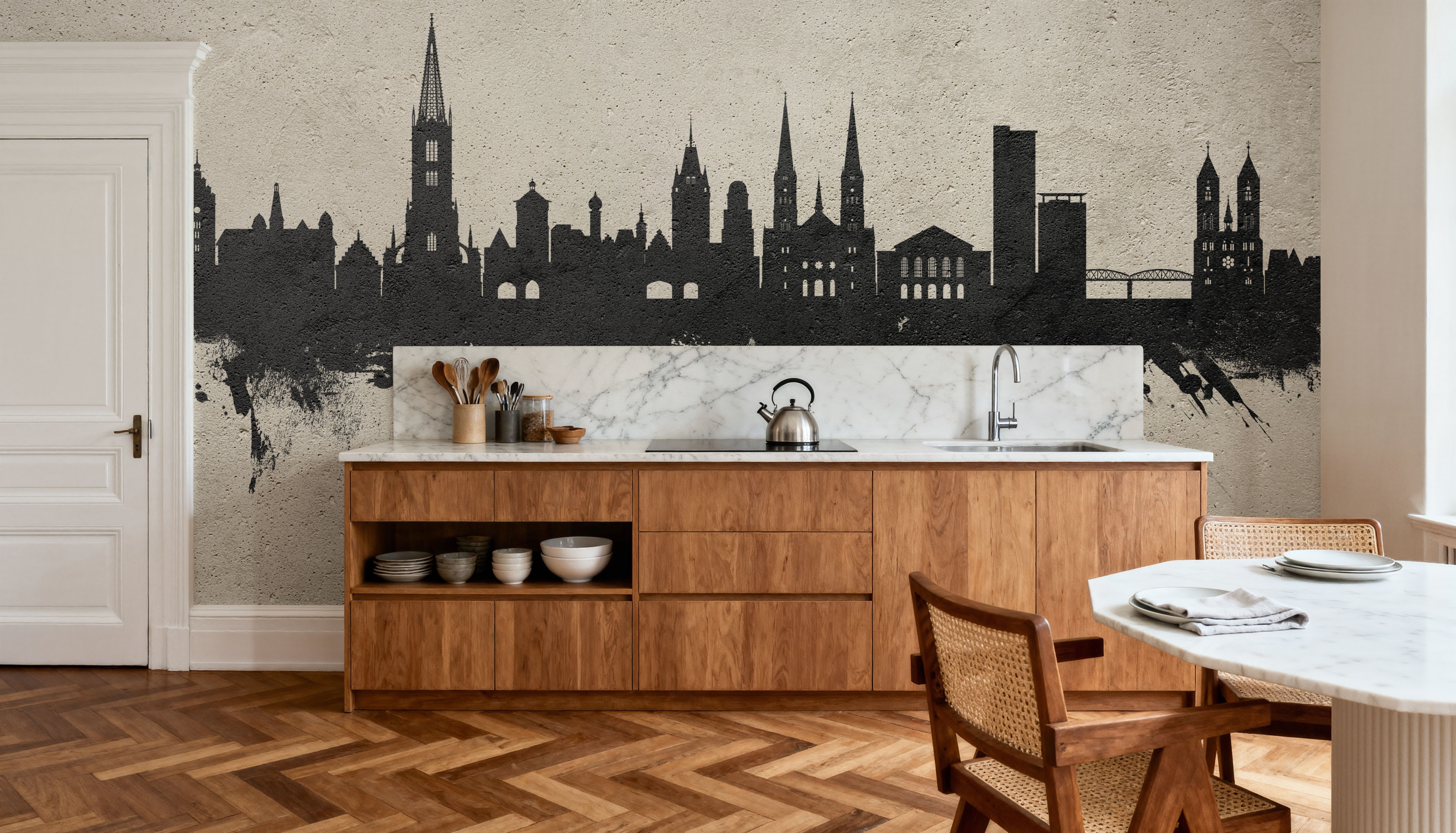 Freiburg Germnay Skyline Concrete, Tapeten