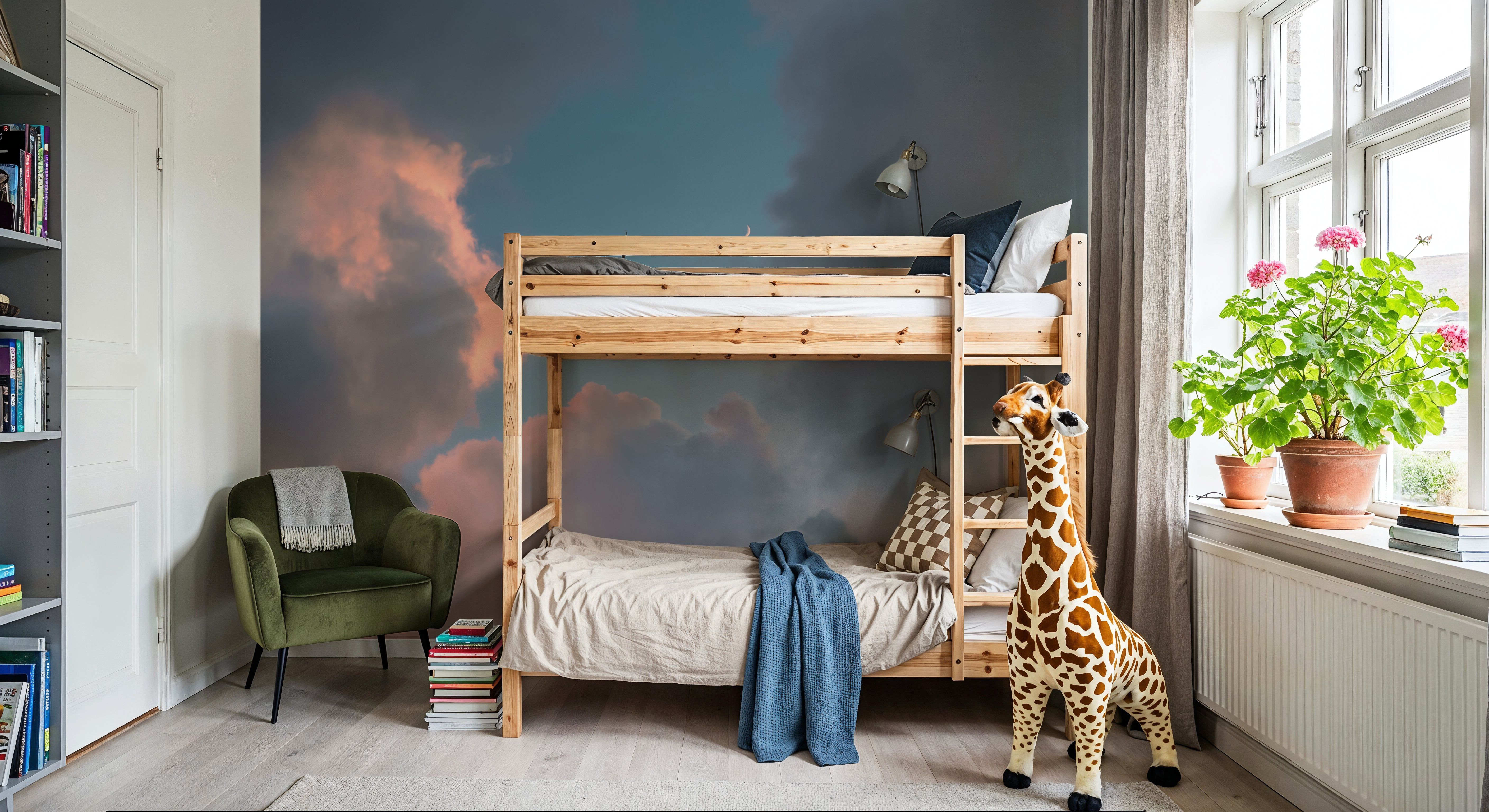 Blue Sky Moonrise, Papel pintado