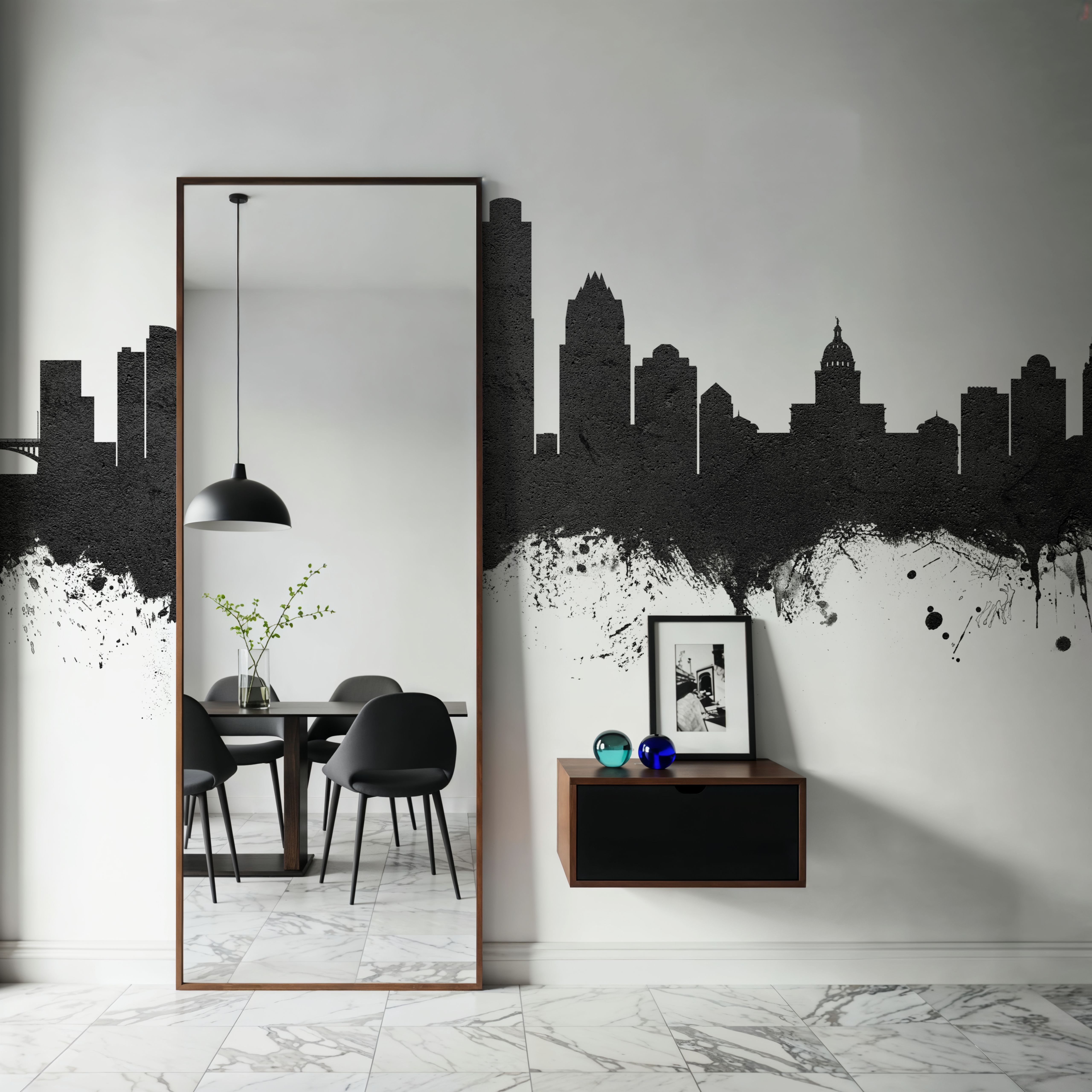 Austin Texas Skyline Black & White