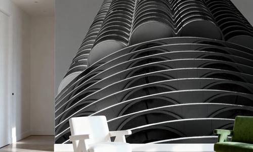 Chicago Skyline Marina City III BW