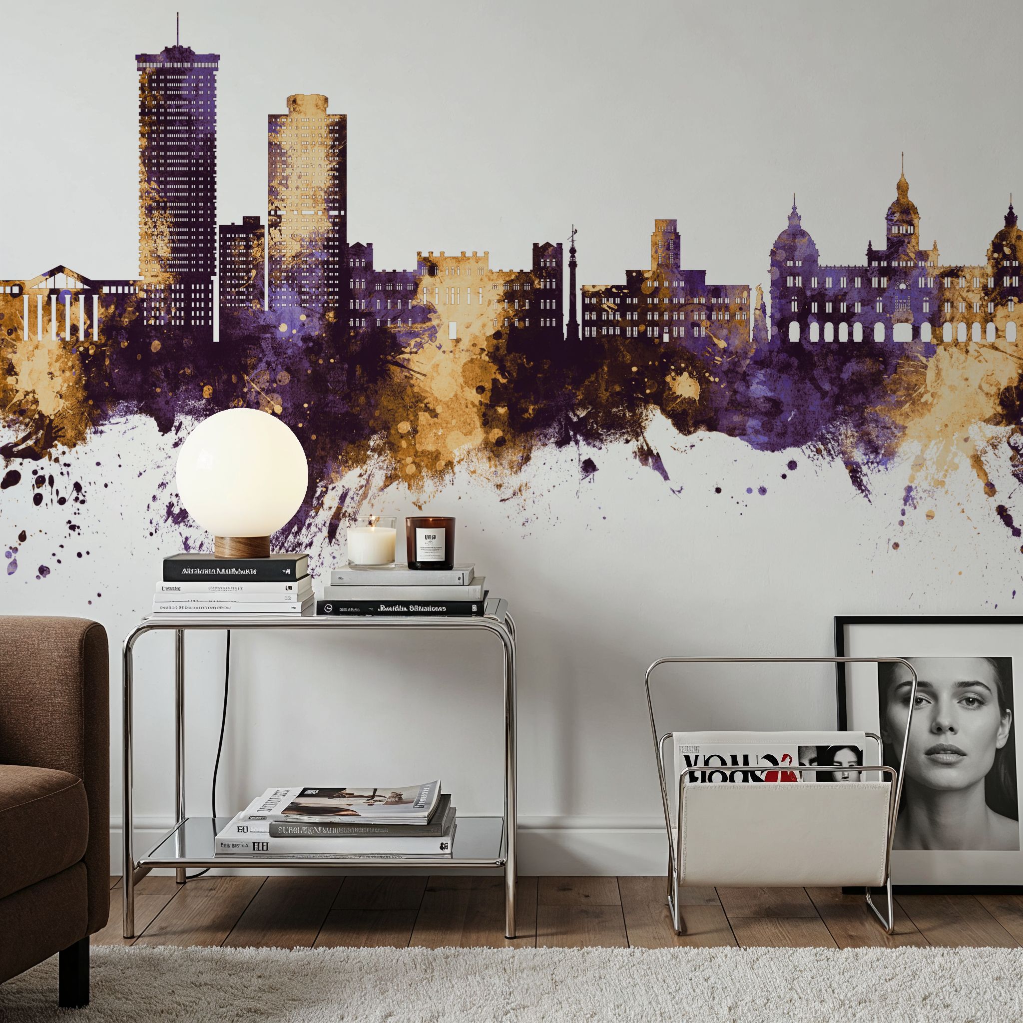 A Coruña Spain Skyline Purple & Gold