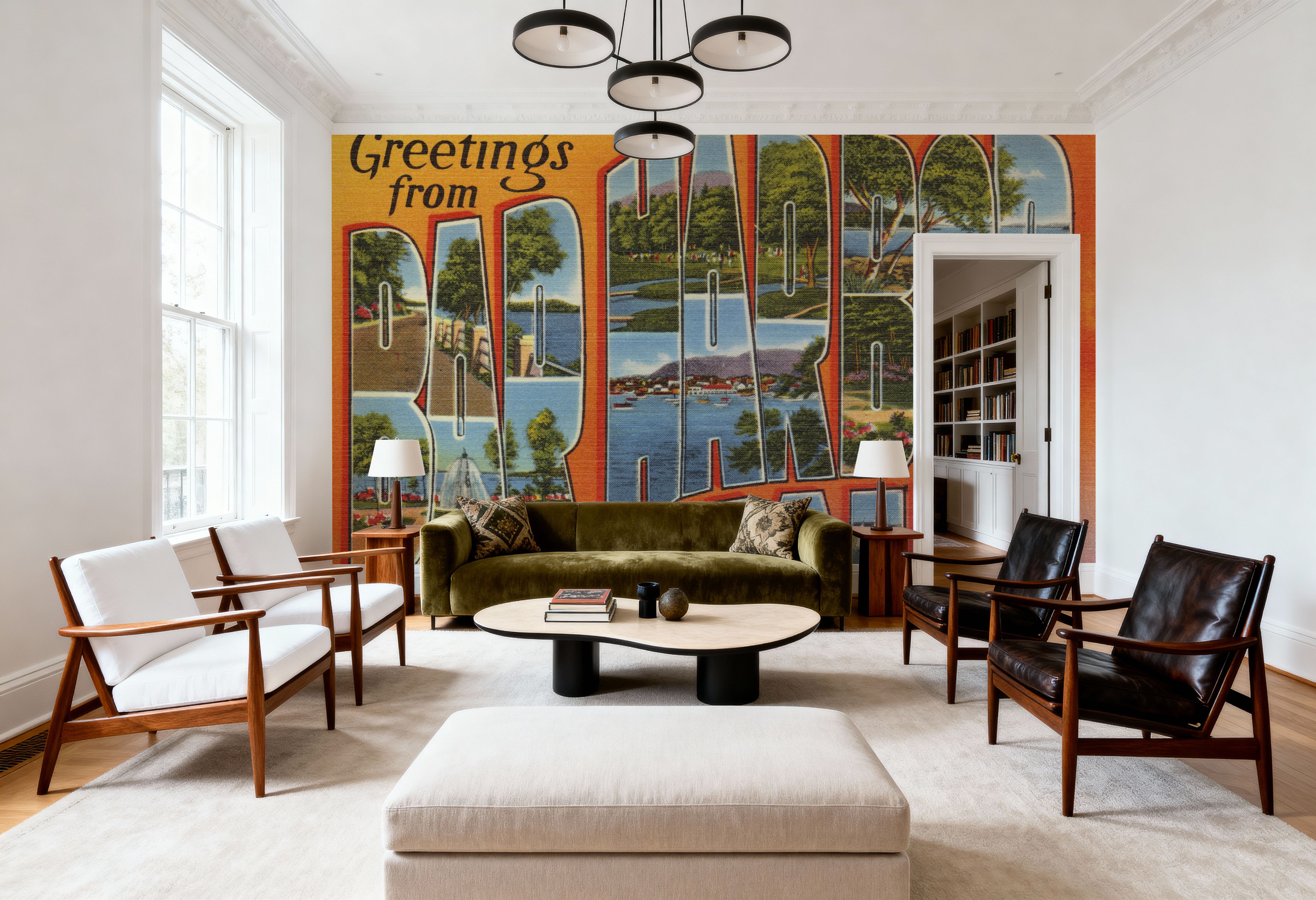 Greetings from Bar Harbor - Screenprint Postcard