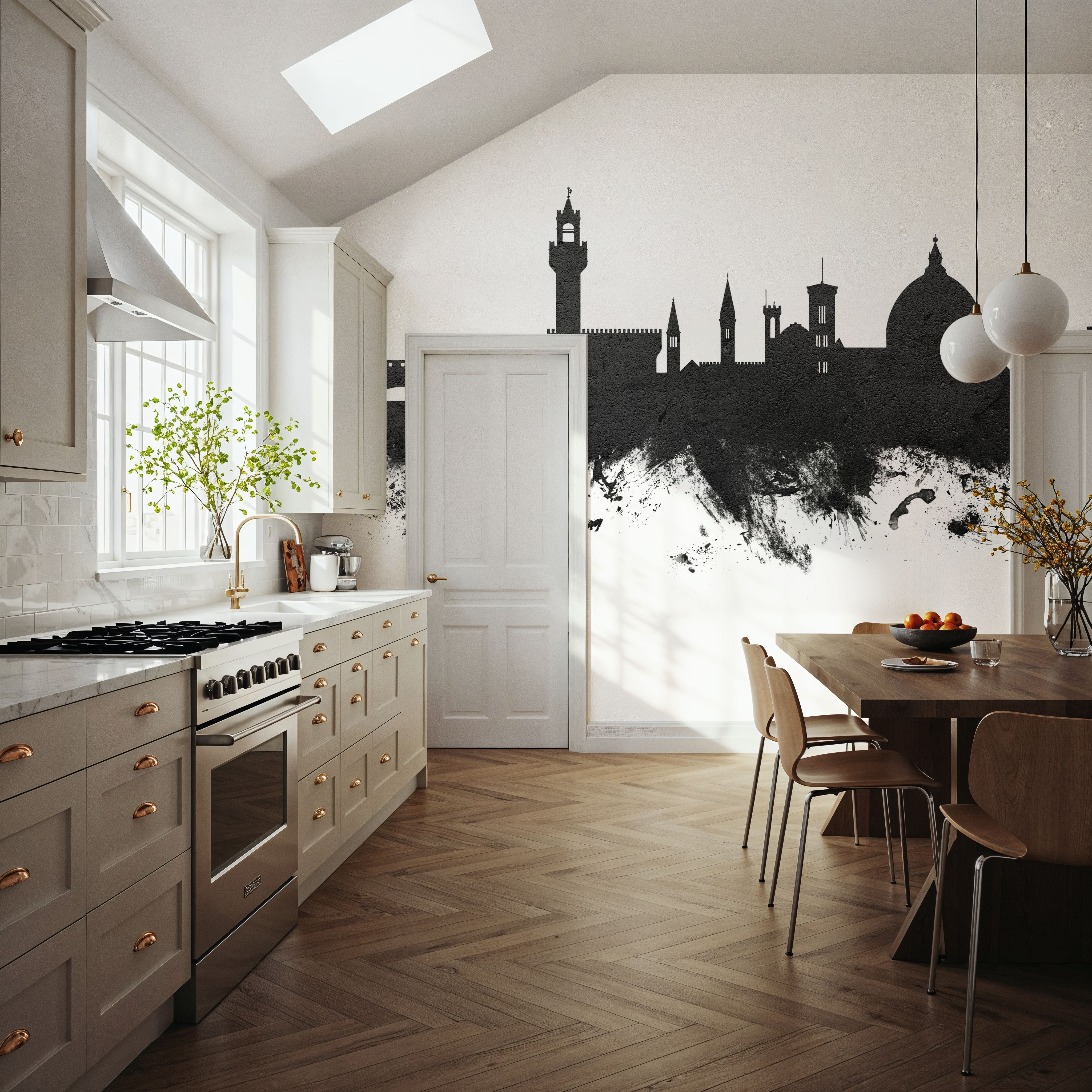 Florence Italy Skyline Black & White